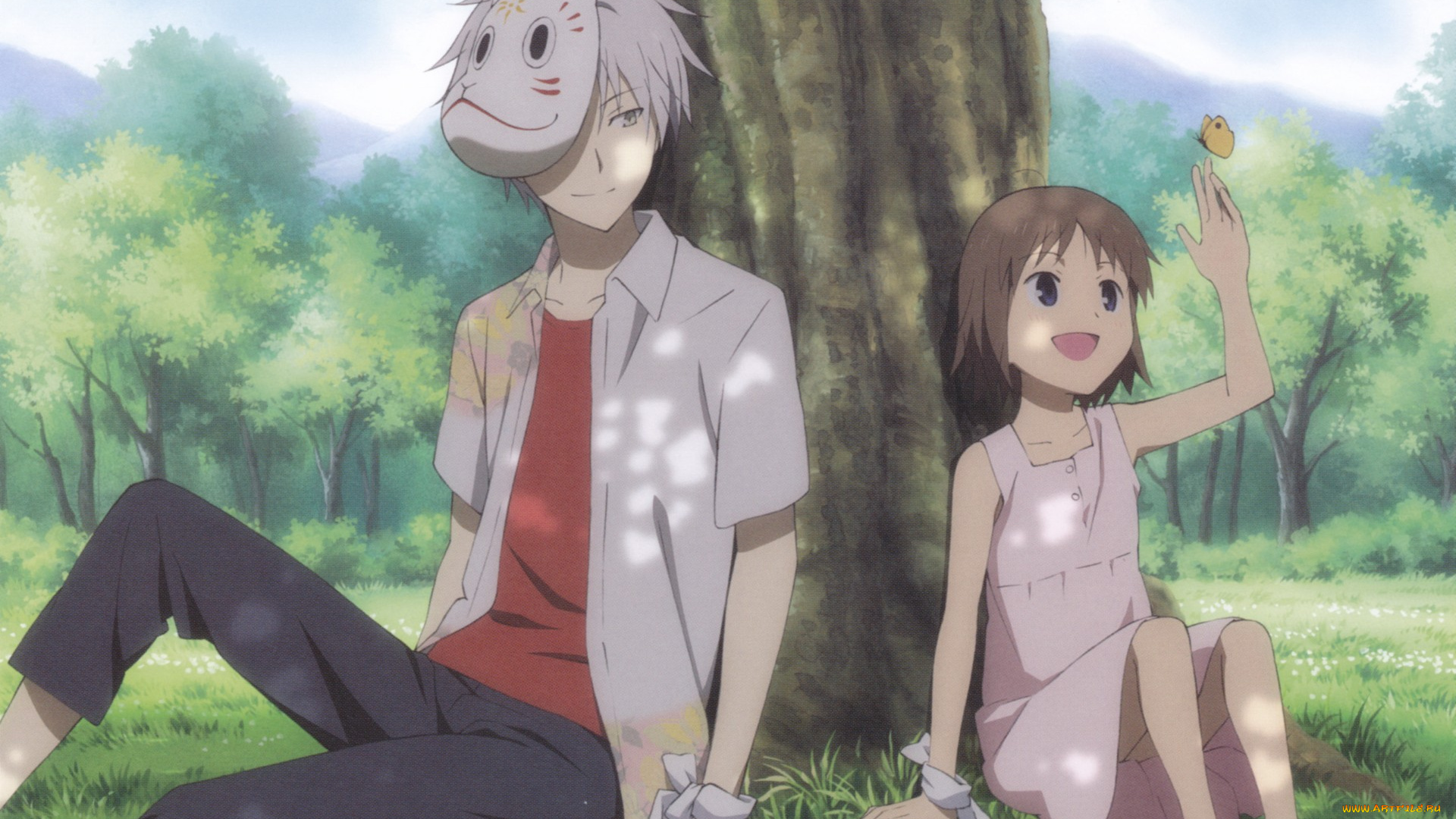 аниме, hotarubi, no, mori, e, пара