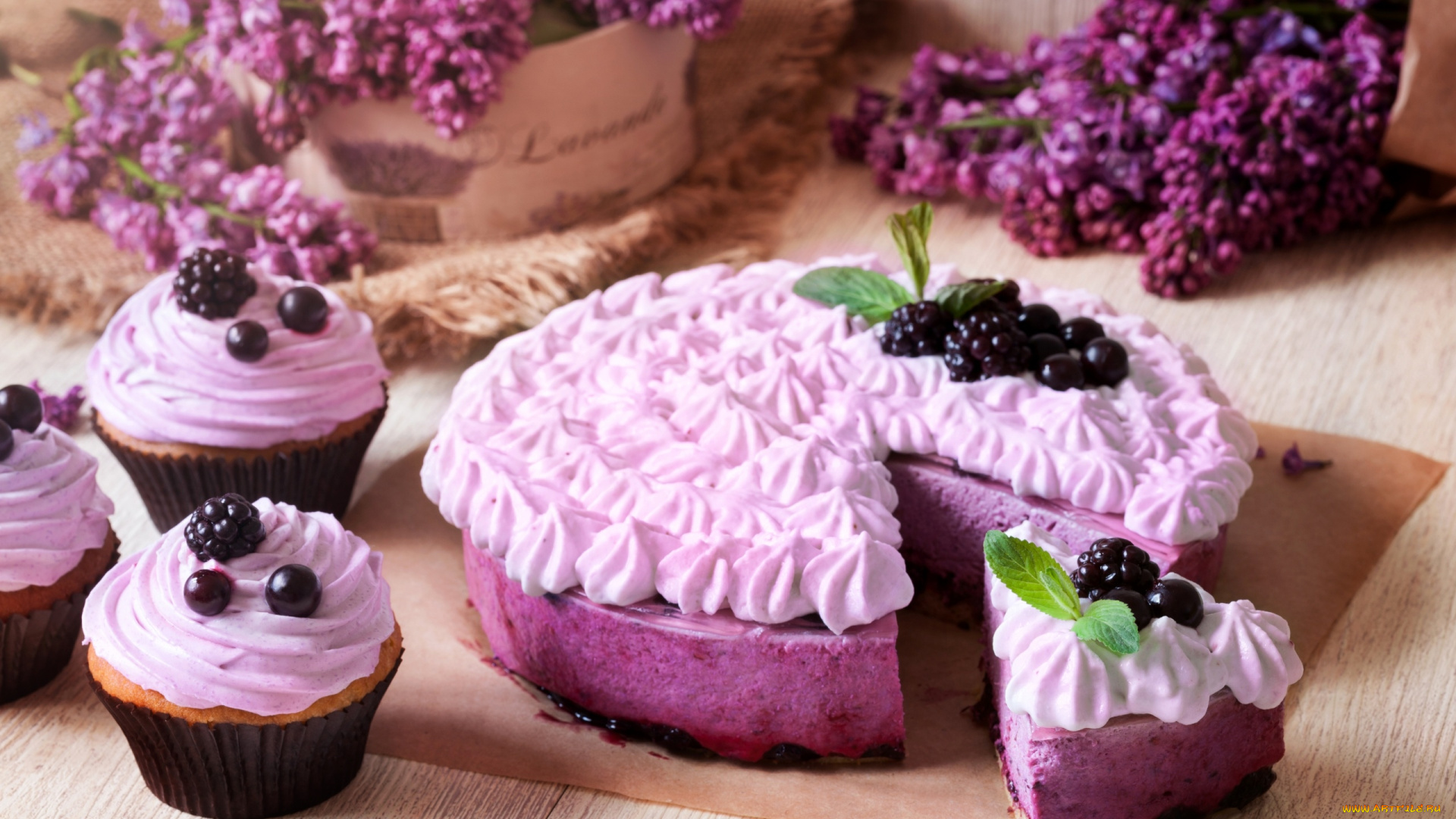 еда, пирожные, , кексы, , печенье, лакомство, сирень, смородина, ежевика