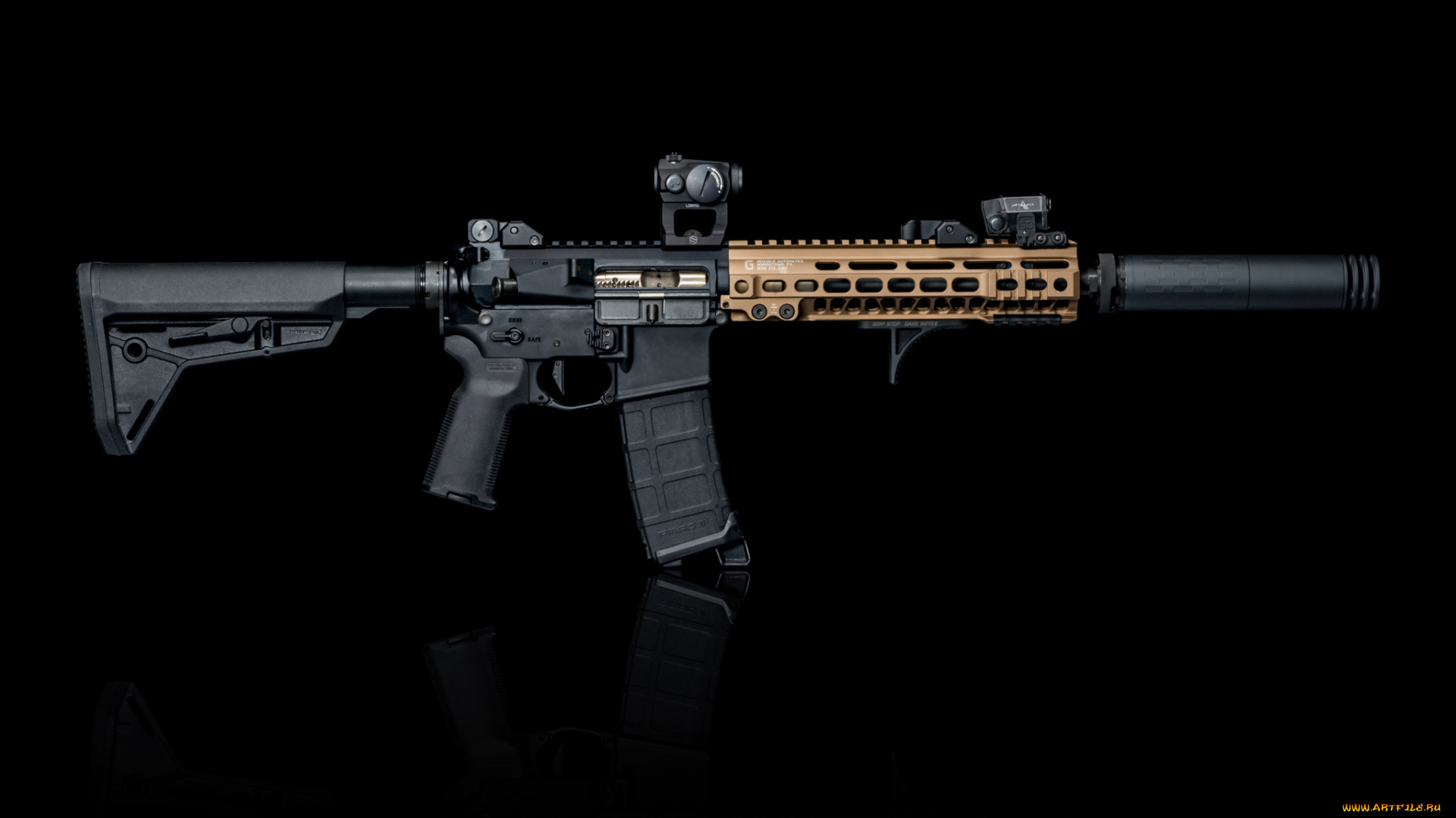 оружие, автоматы, ar-15, штурмовая, винтовка, дизайн, глушитель