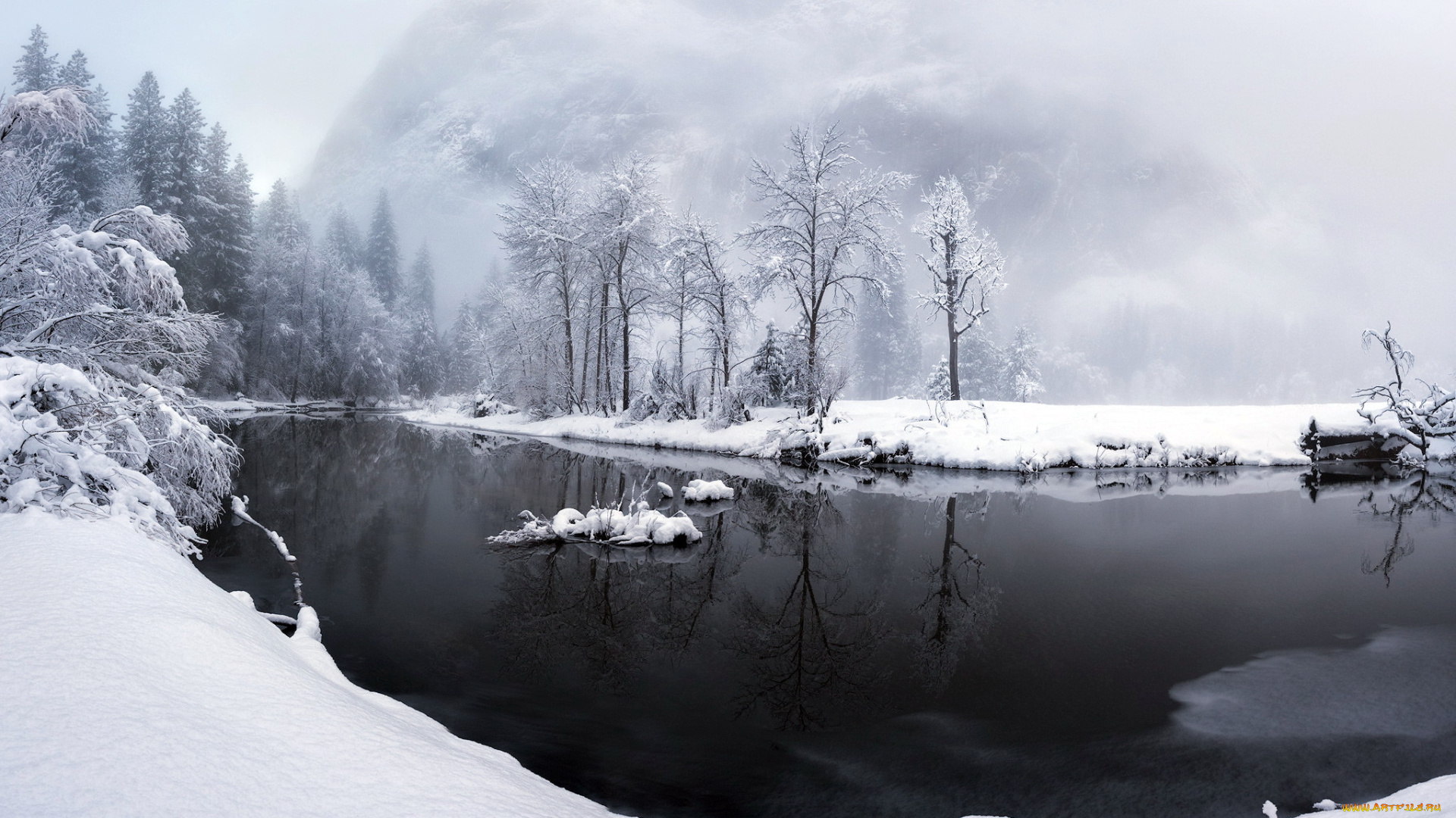 природа, реки, озера, снег, река