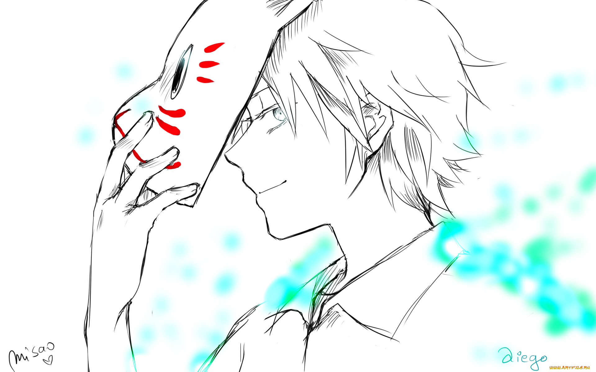 аниме, hotarubi, no, mori, e, маска, парень