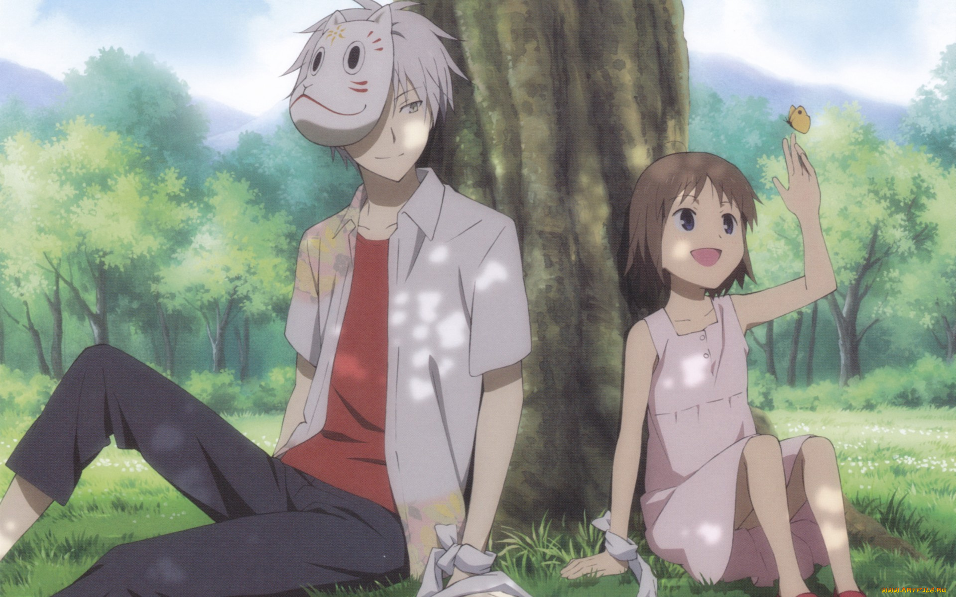 аниме, hotarubi, no, mori, e, пара