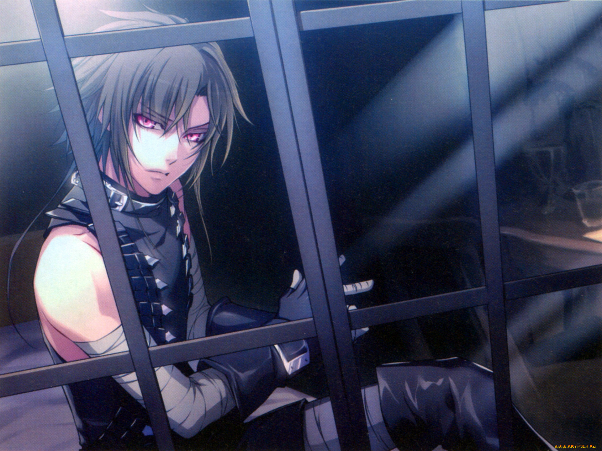 аниме, wand, of, fortune, art, kagerou, usuba, wand, of, fortune, alvaro, garay, парень, красные, глаза, решётка