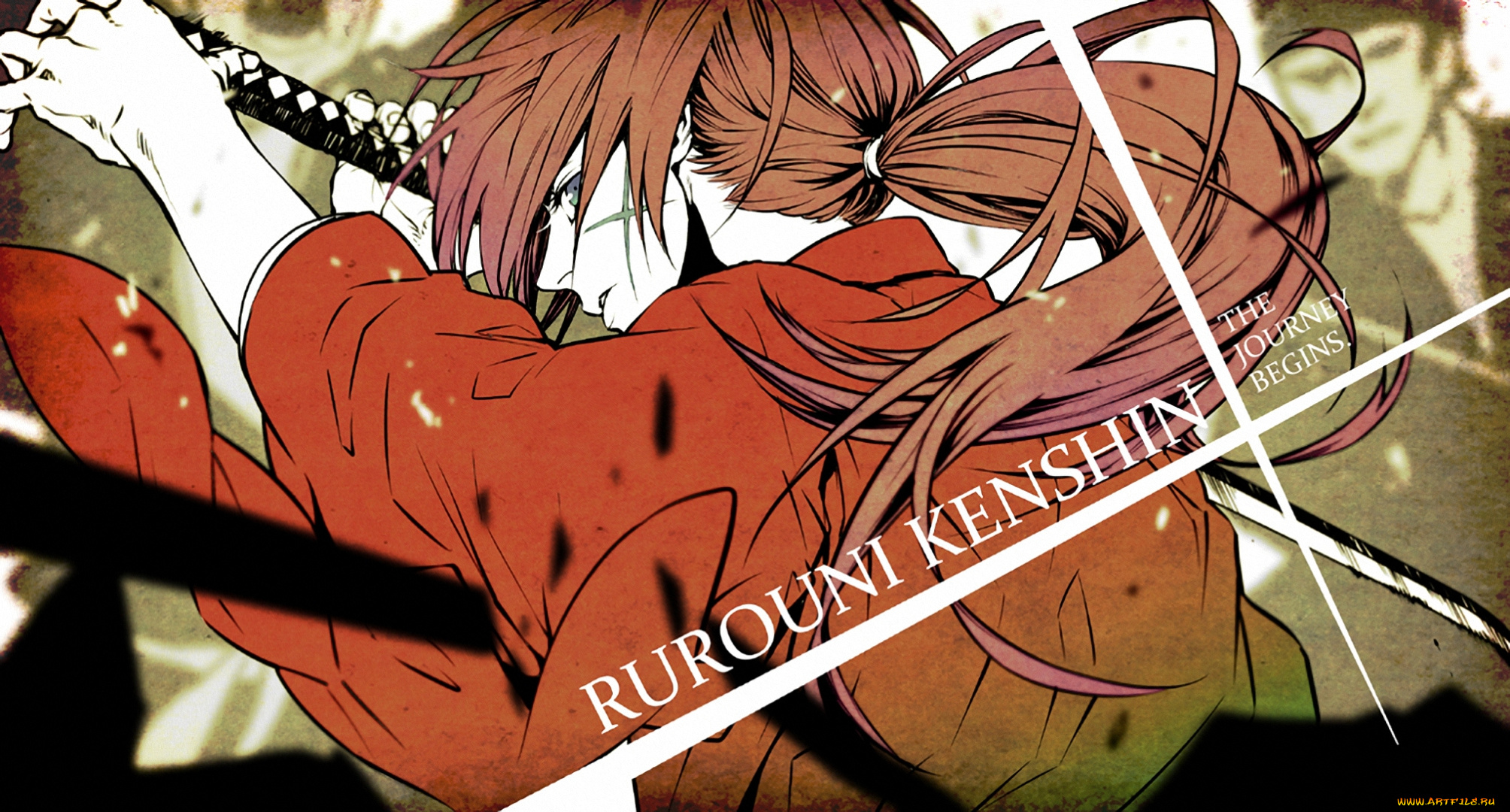 аниме, rurouni, kenshin, himura, мужчина, меч, самурай, kenshin