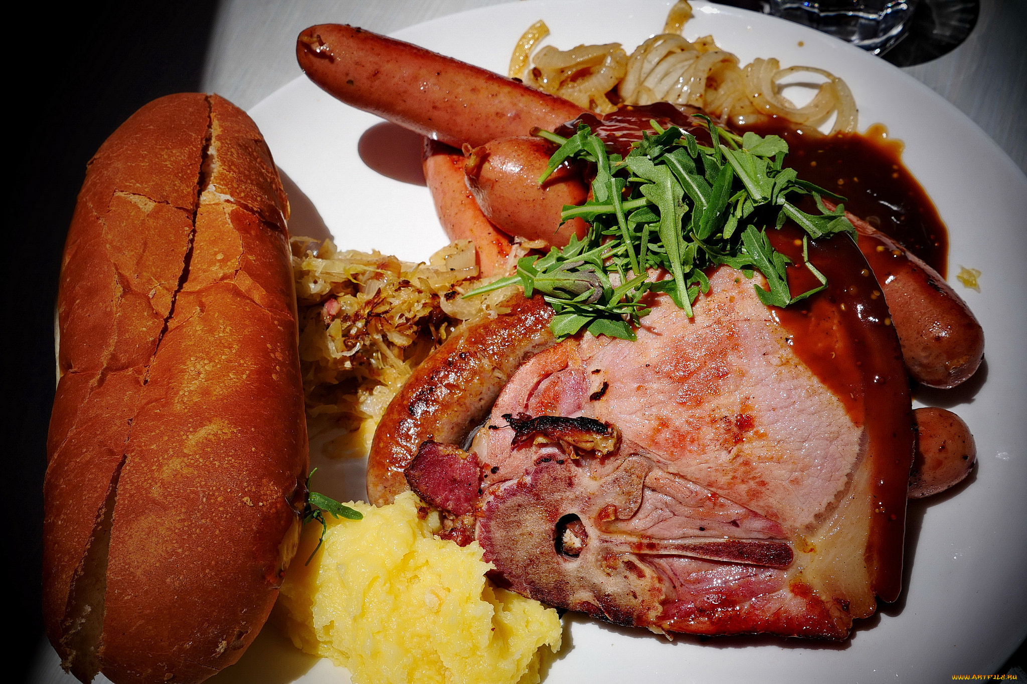 еда, мясные, блюда, мясо, хлеб