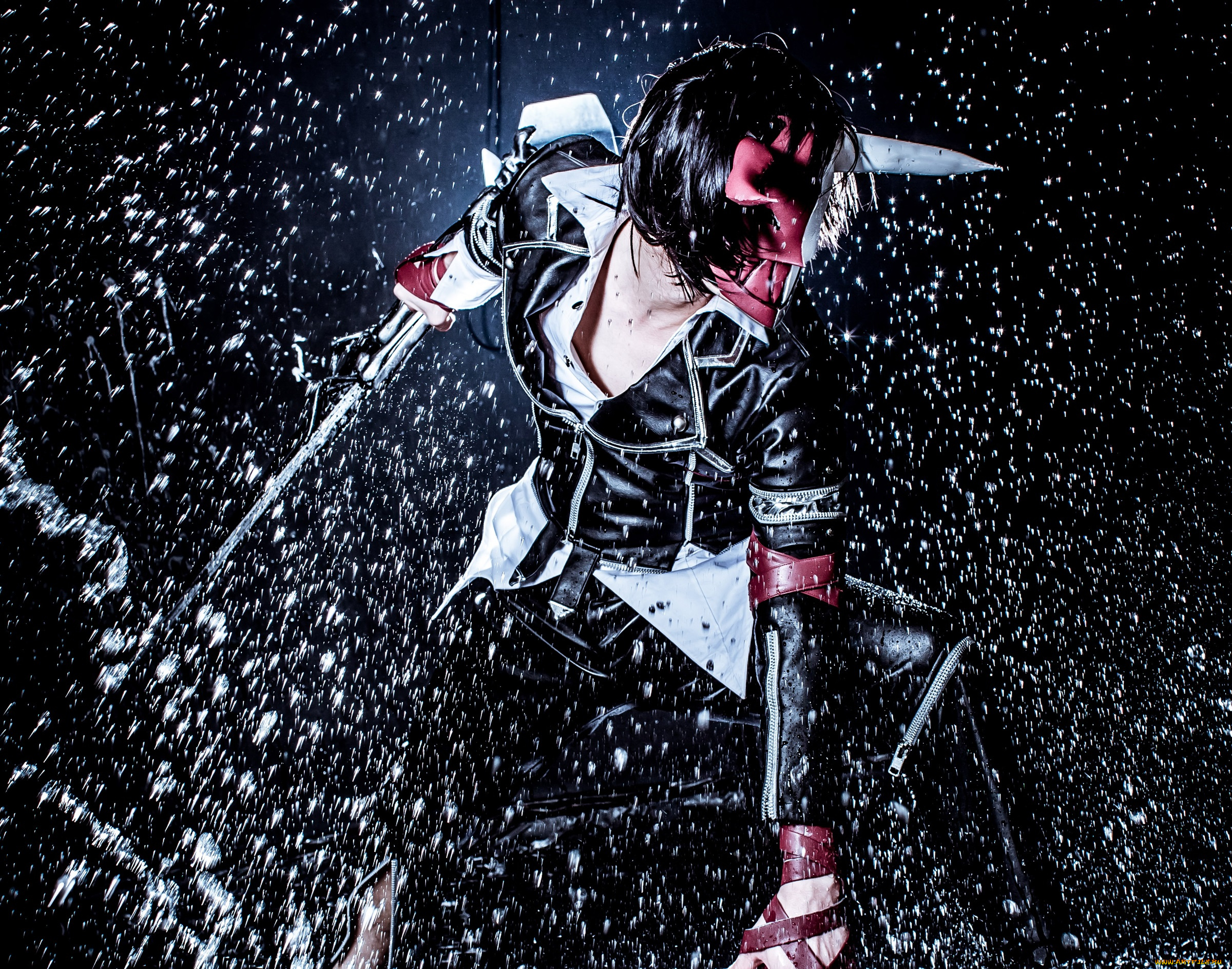 hero, warz, разное, cosplay, , косплей, hero, warz, парень, дождь, оружие, игра, маска