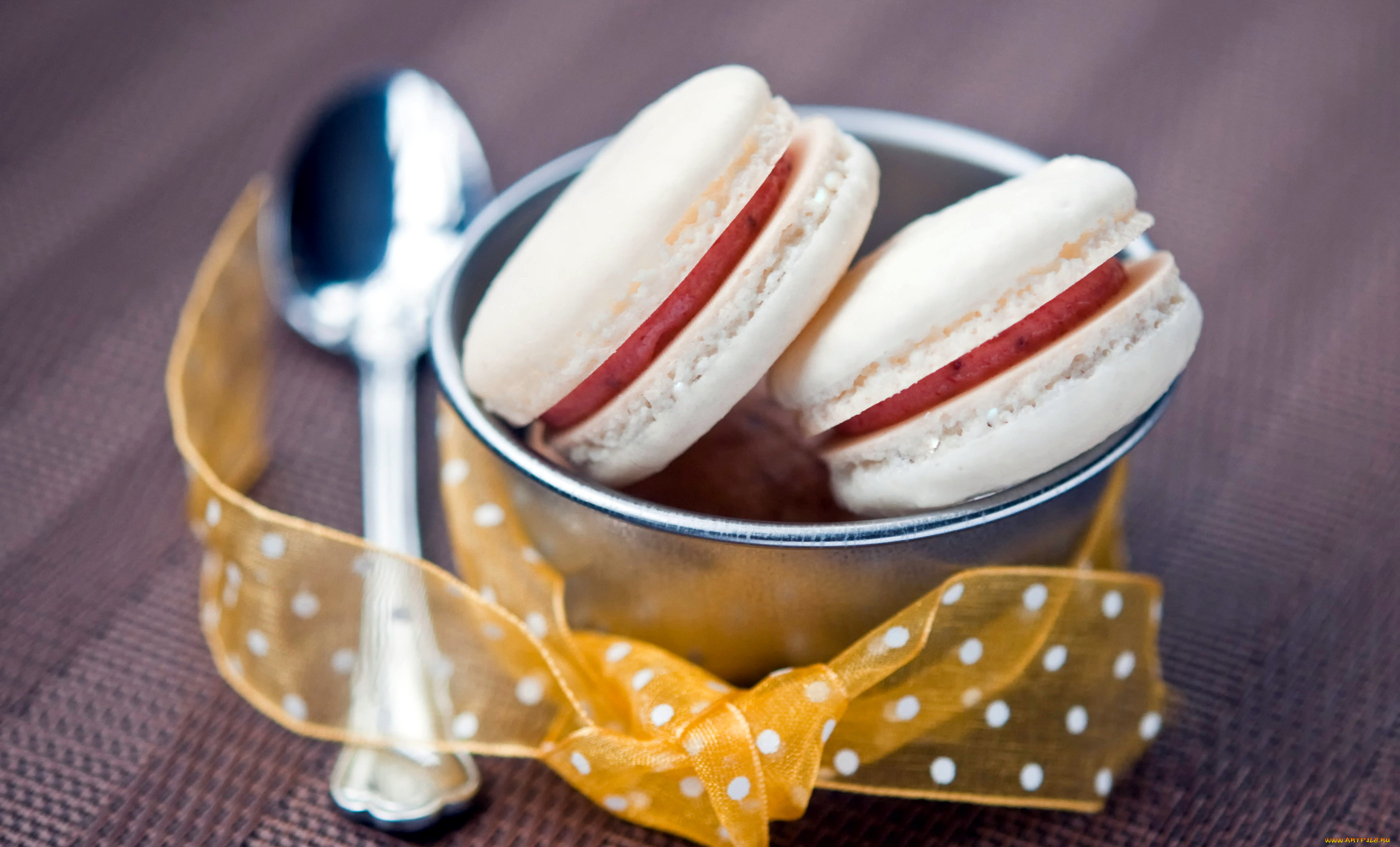 еда, макаруны, лента, бант, лакомство