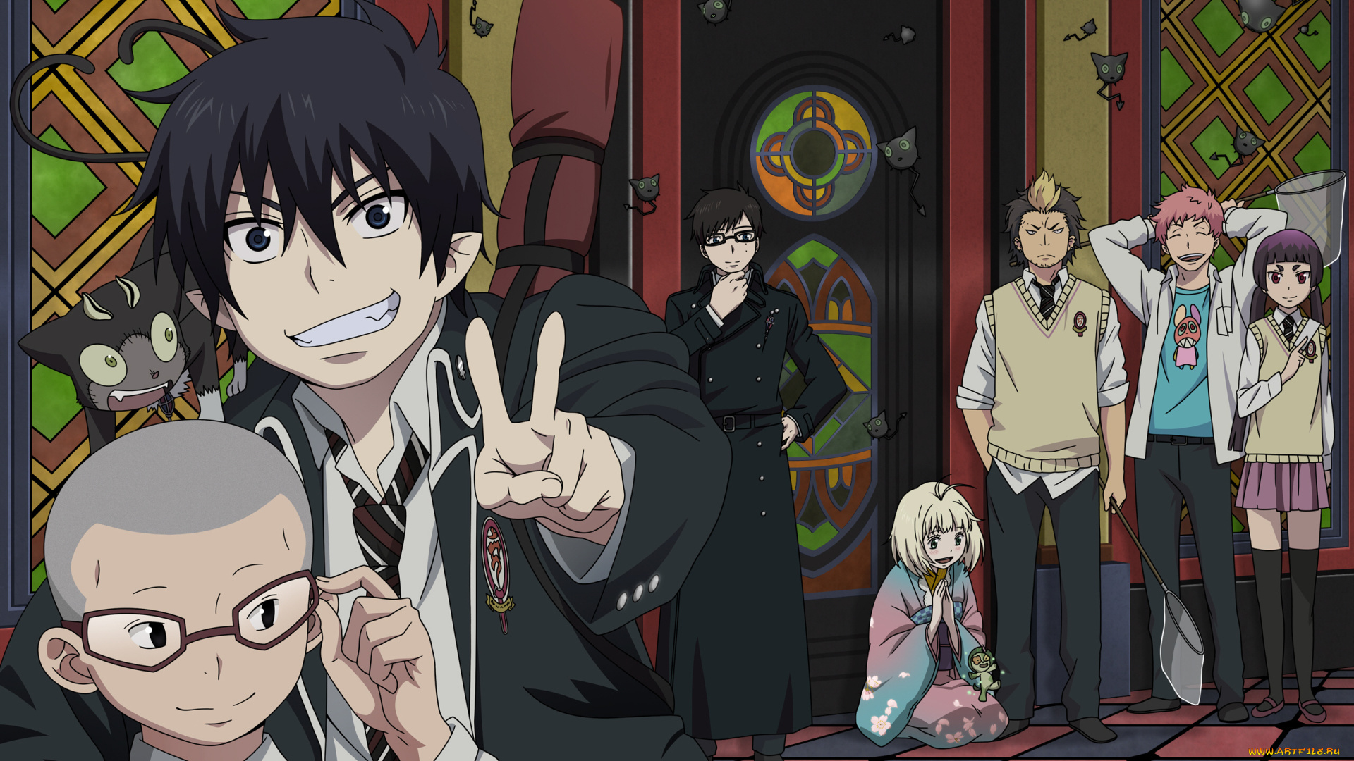 аниме, ao, no, exorcist, синий, экзорцист