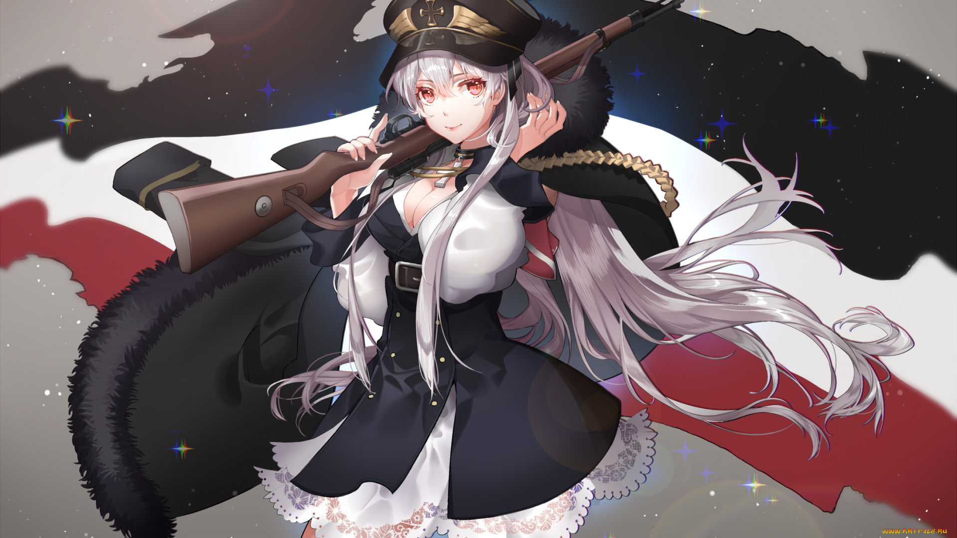 аниме, girls, frontline, фон, взгляд, девушка