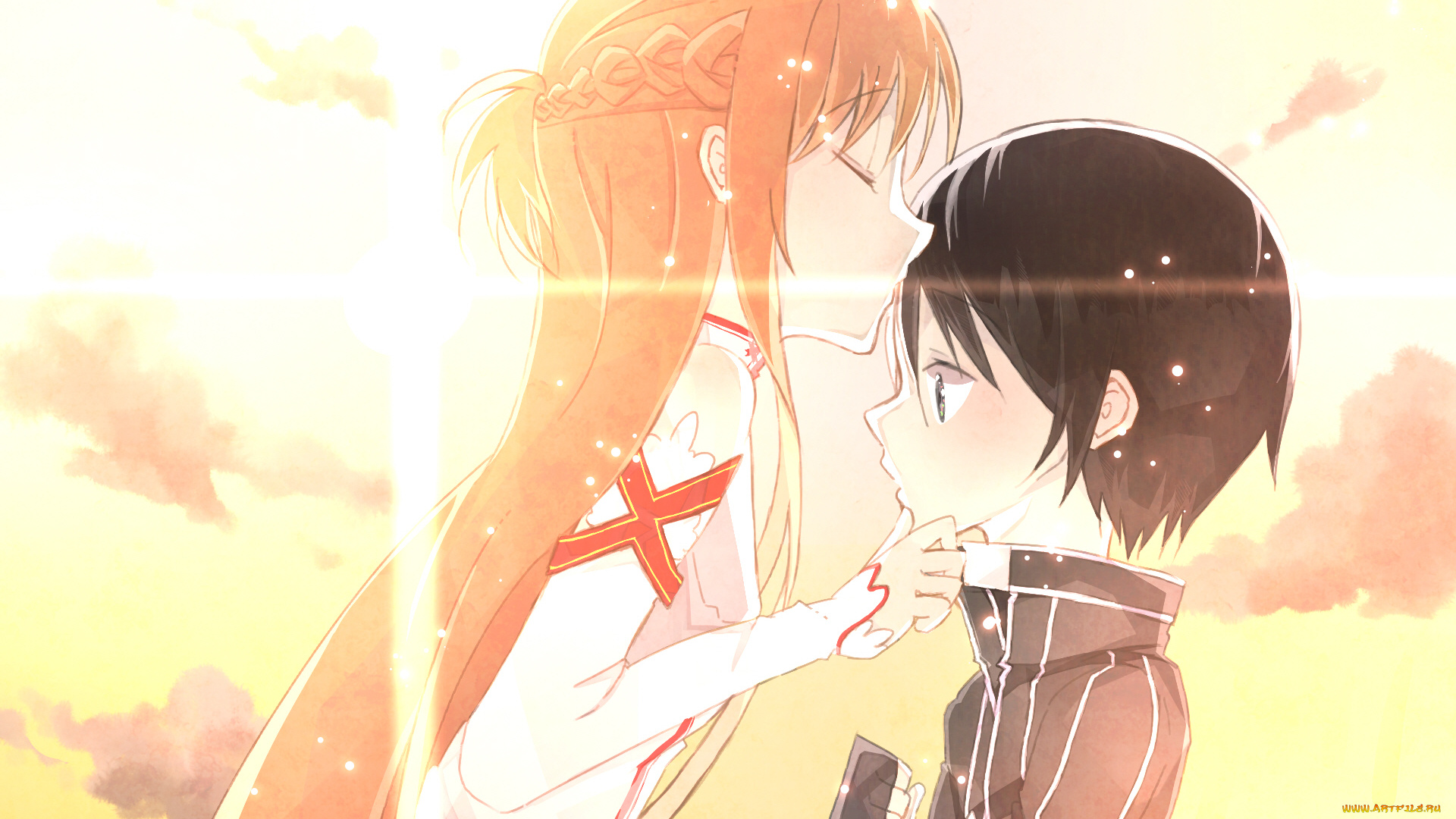 аниме, sword, art, online, кирито, асуна