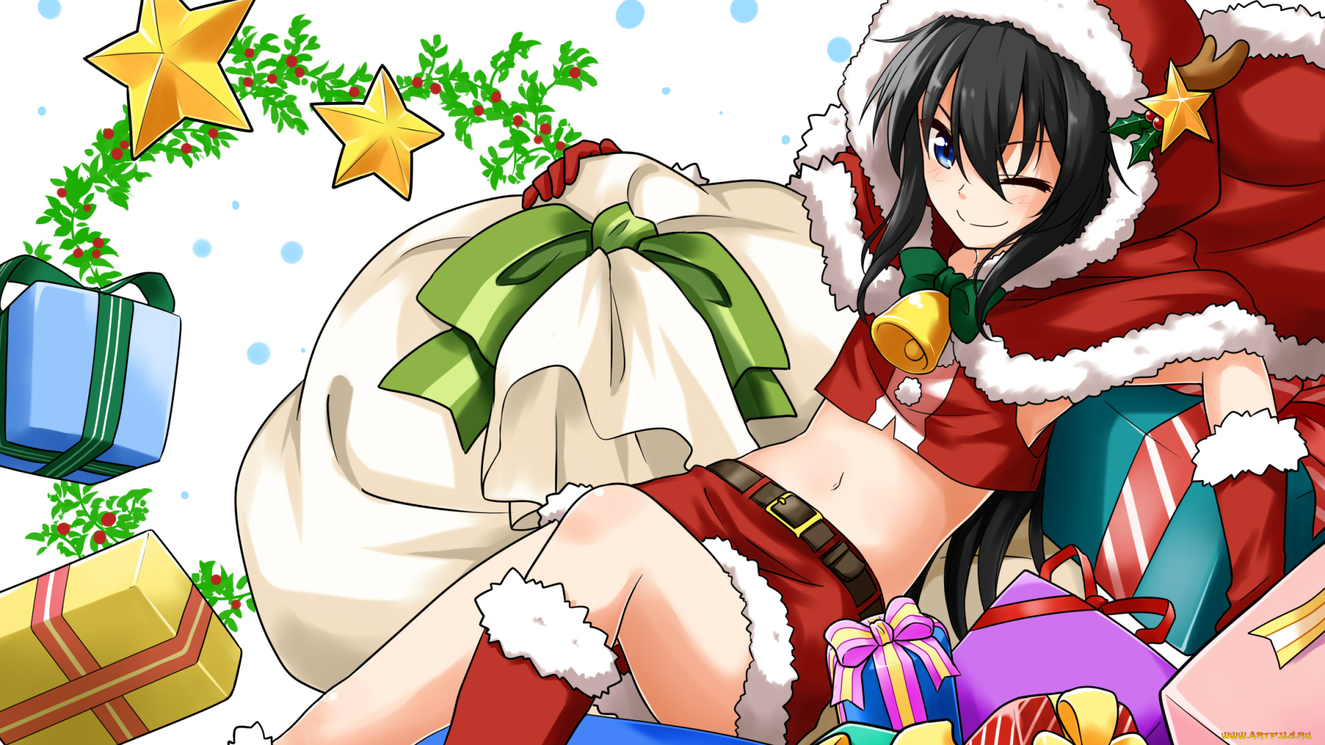 аниме, зима, , новый, год, , рождество, felutiahime