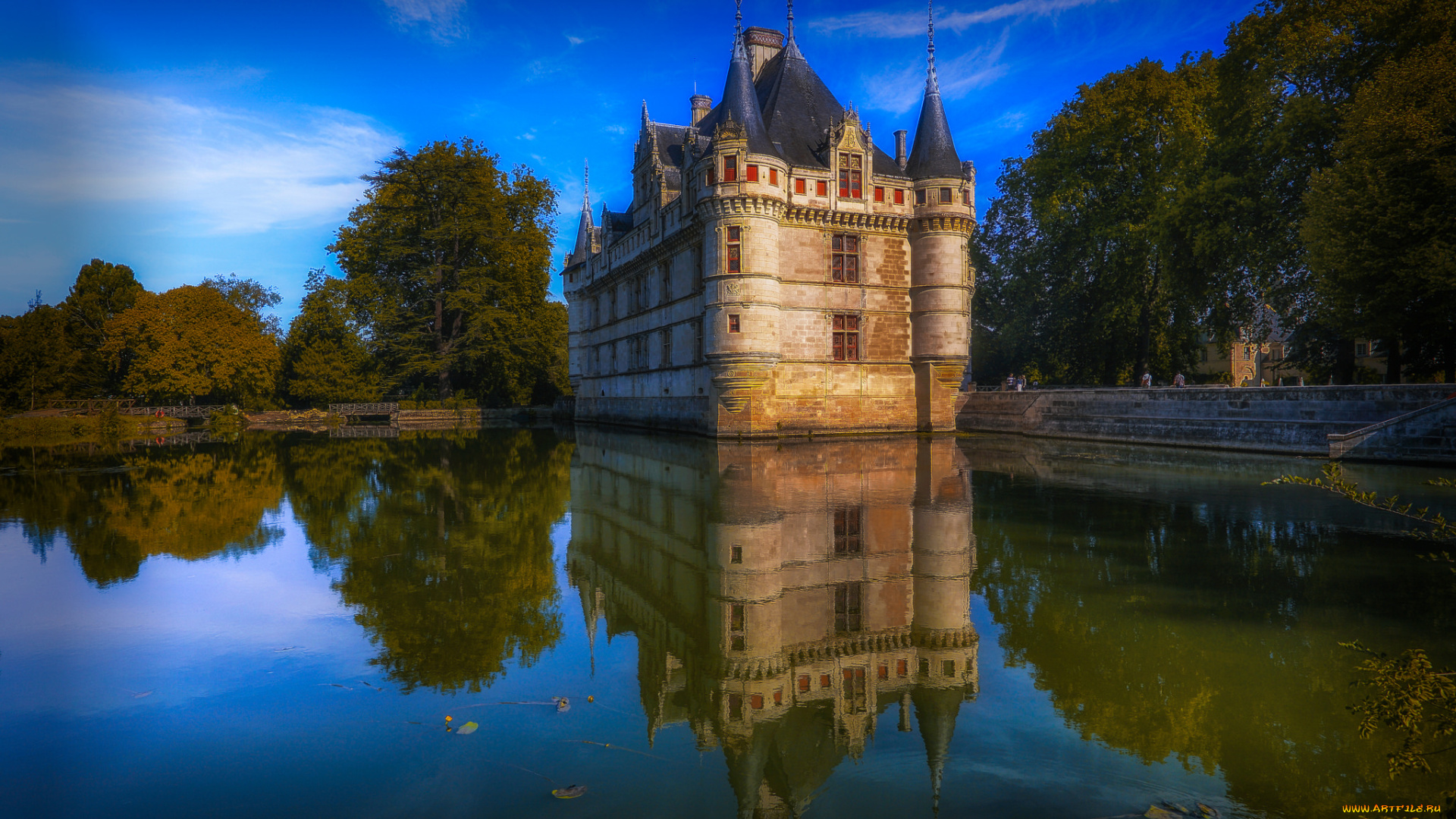 города, -, дворцы, , замки, , крепости, пруд, замок, парк