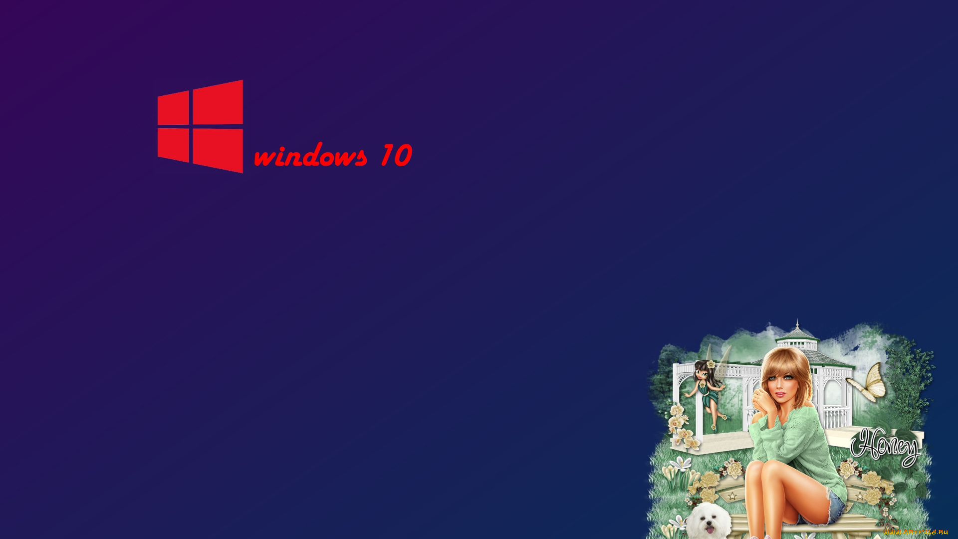 компьютеры, windows, , 10, фон, логотип