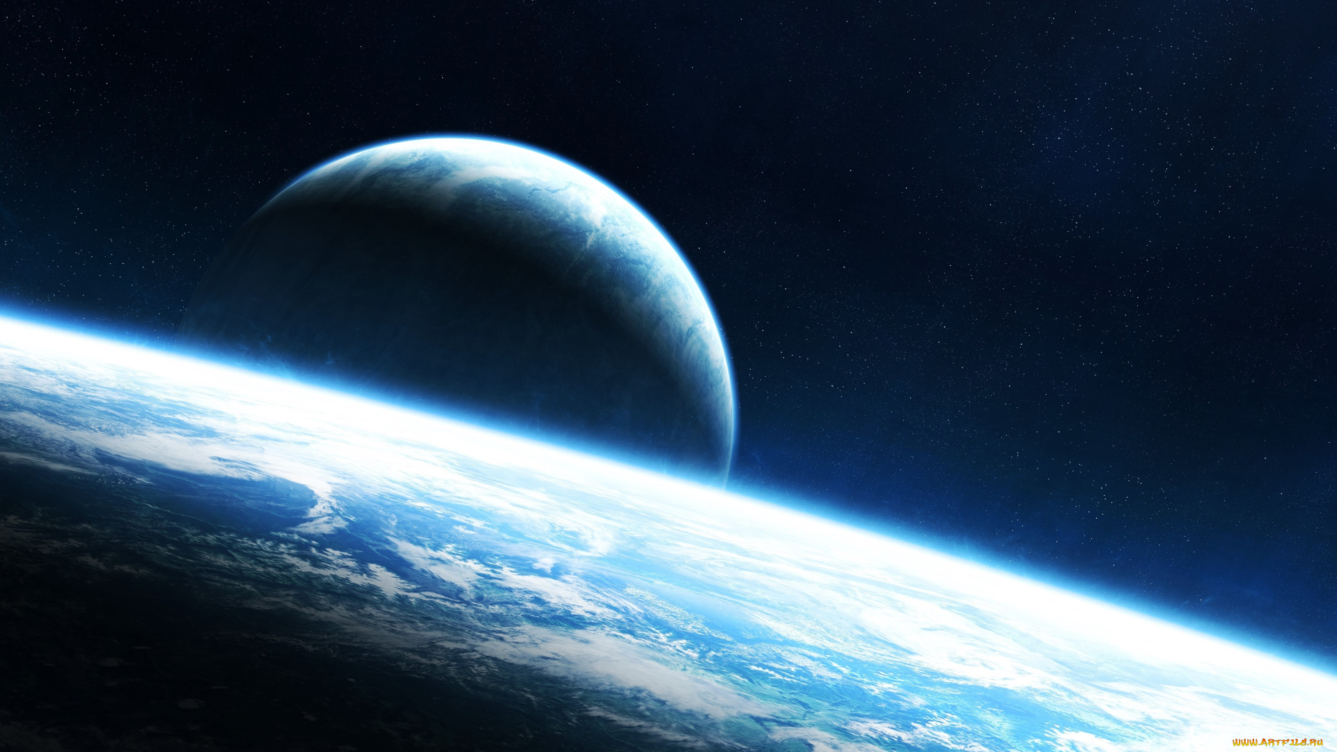 космос, арт, планеты, вселенная, звезды, галактика