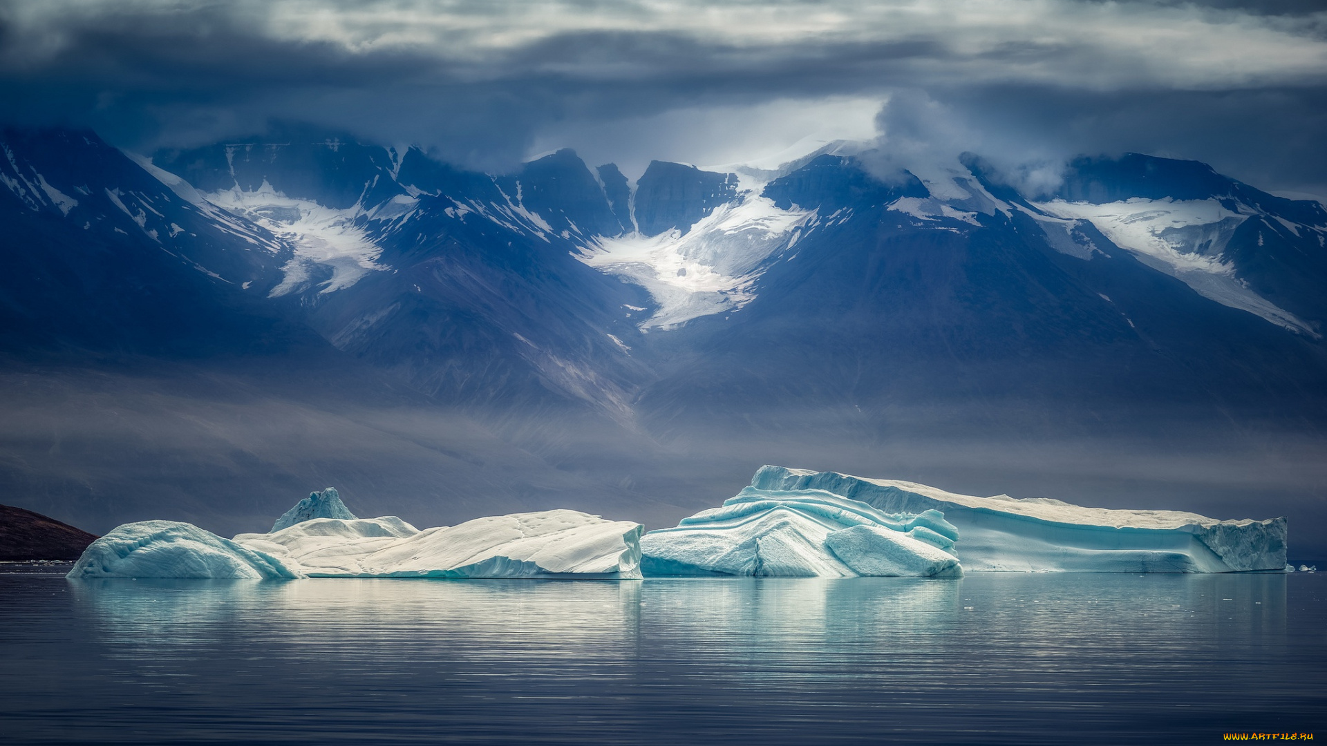 природа, айсберги, и, ледники, море, горы, greenland, гренландия, айсберг, arctic, лёд