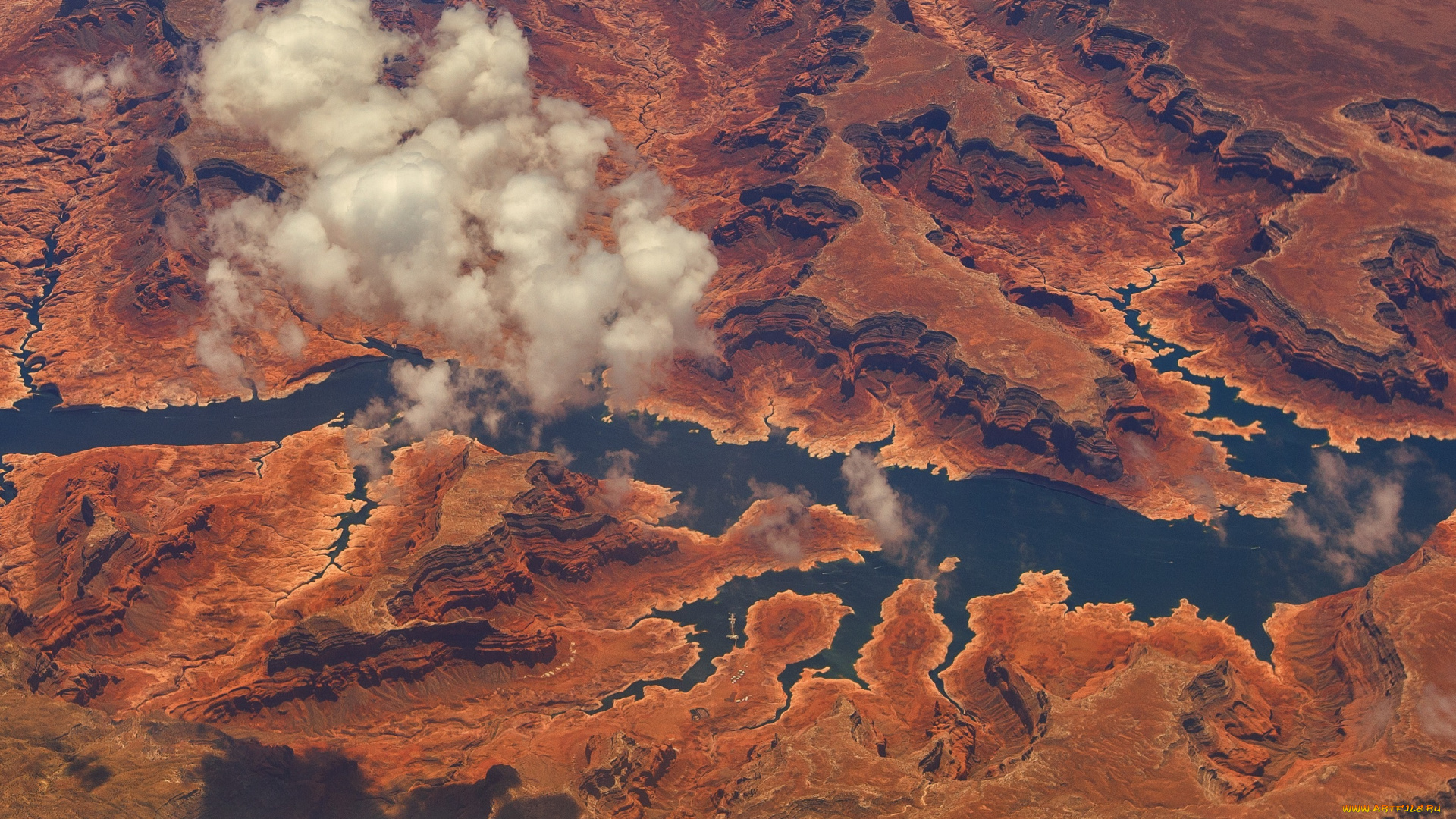 природа, другое, облака, земля, небо, вид, сверху, текстура