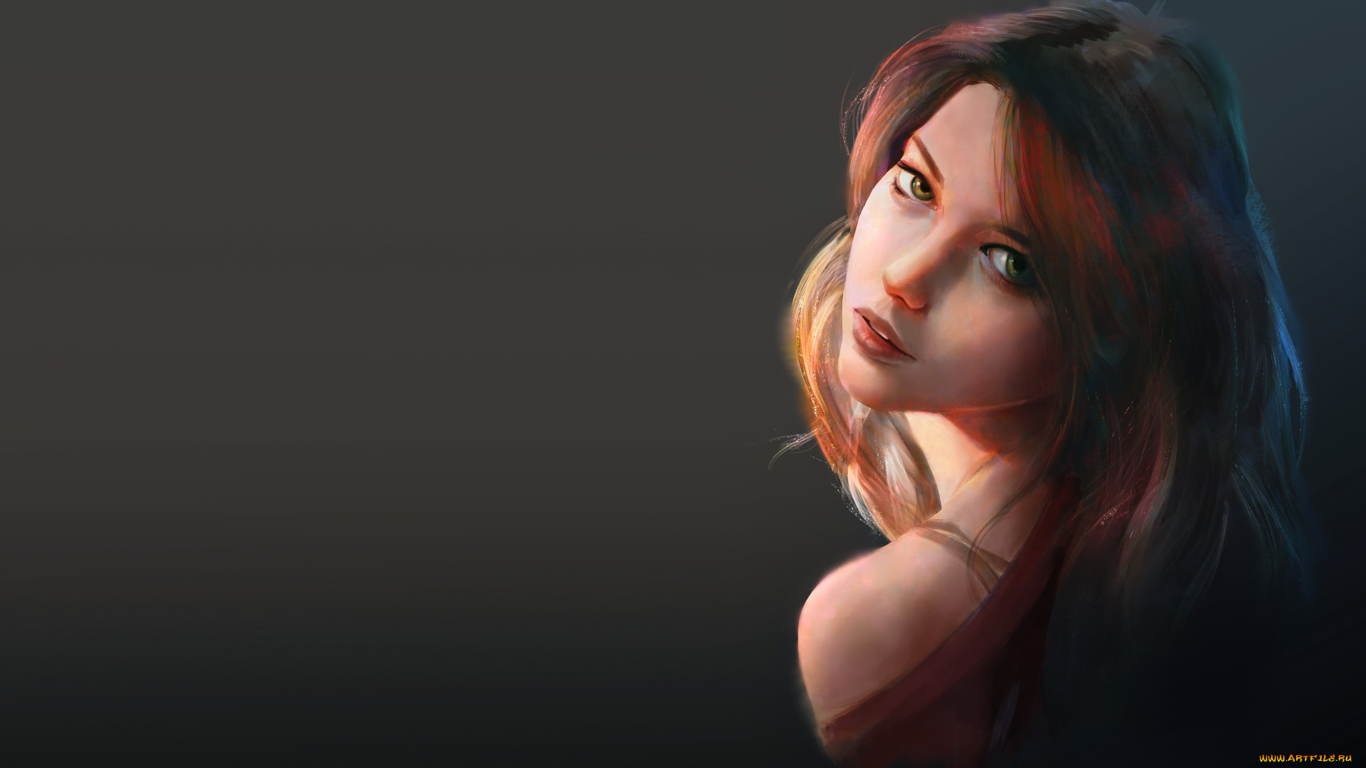 рисованное, люди, арт, девушка, портрет