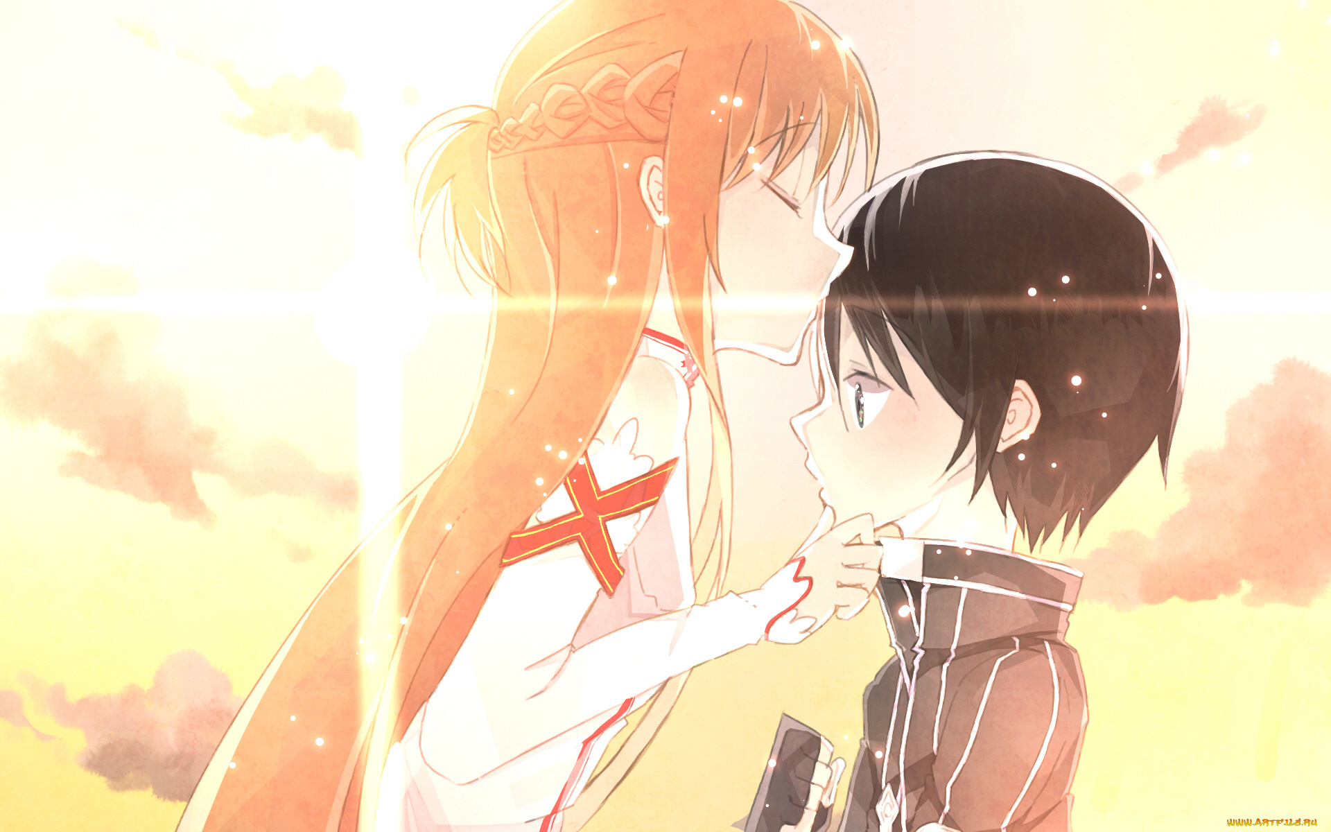 аниме, sword, art, online, кирито, асуна