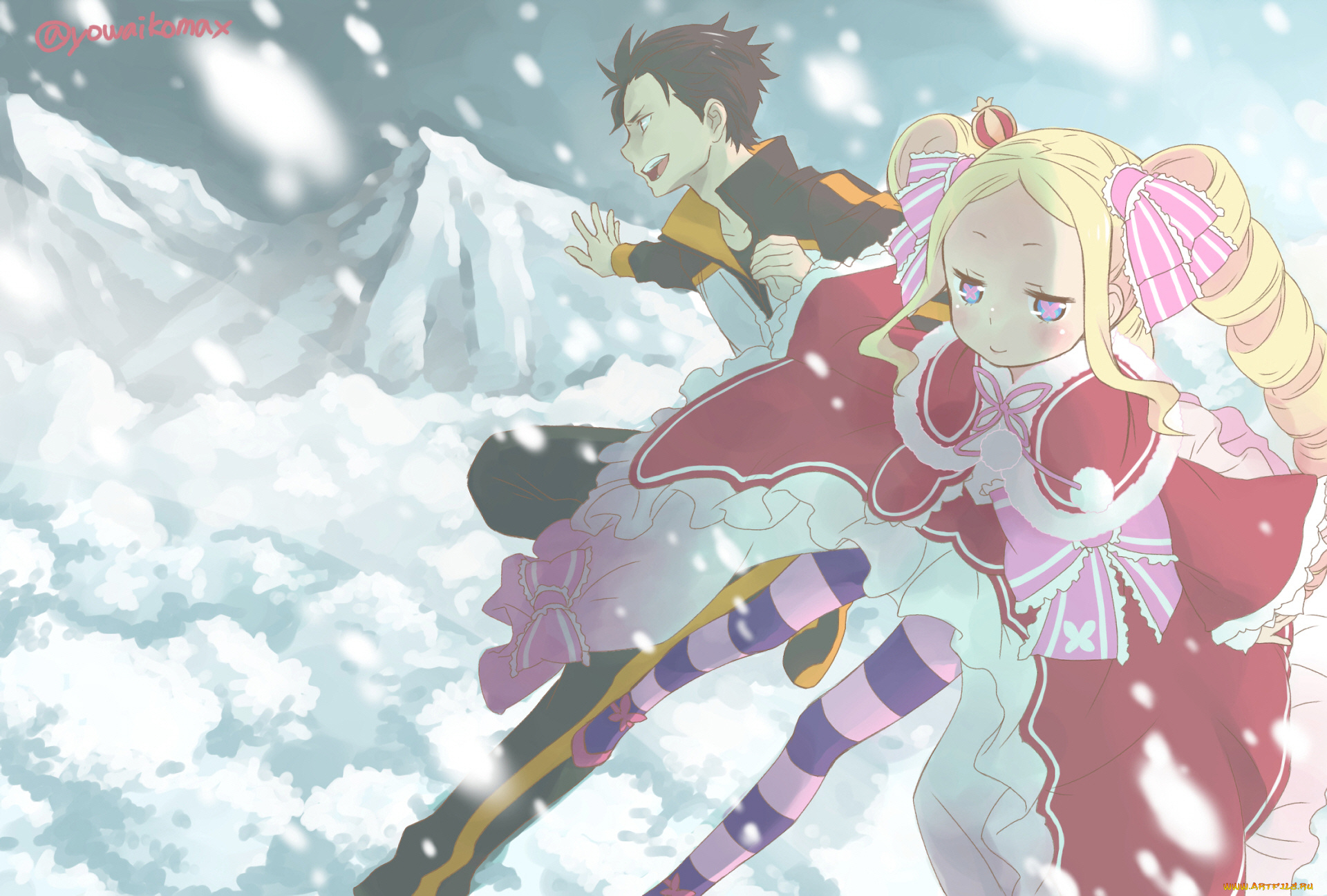 аниме, re, , zero, kara, hajimeru, isekai, seikatsu, двое