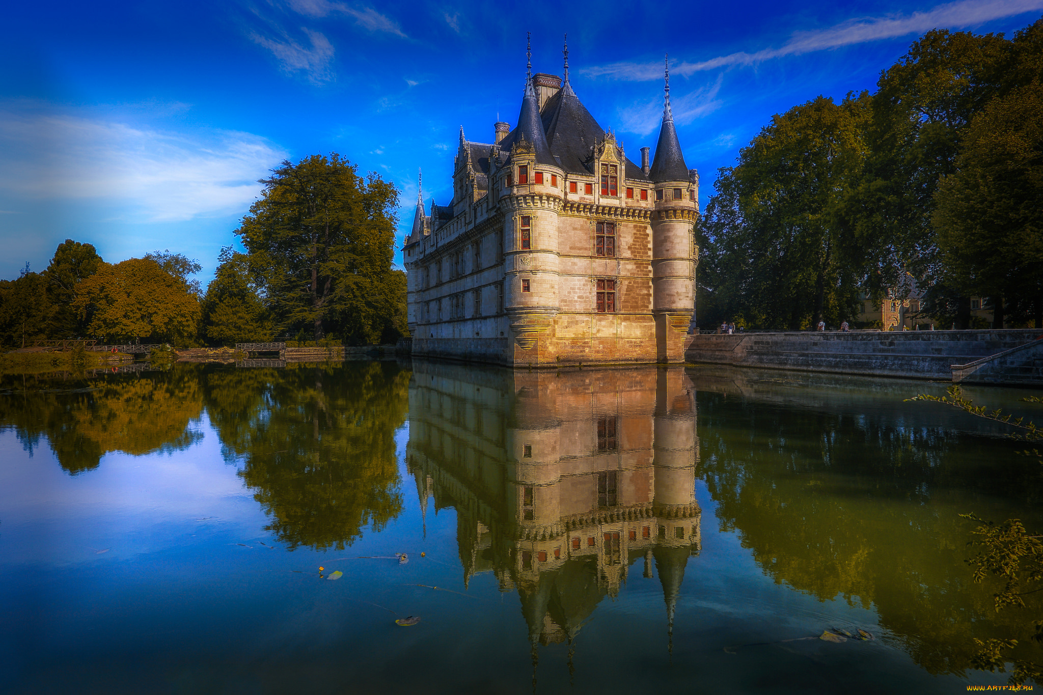 города, -, дворцы, , замки, , крепости, пруд, замок, парк