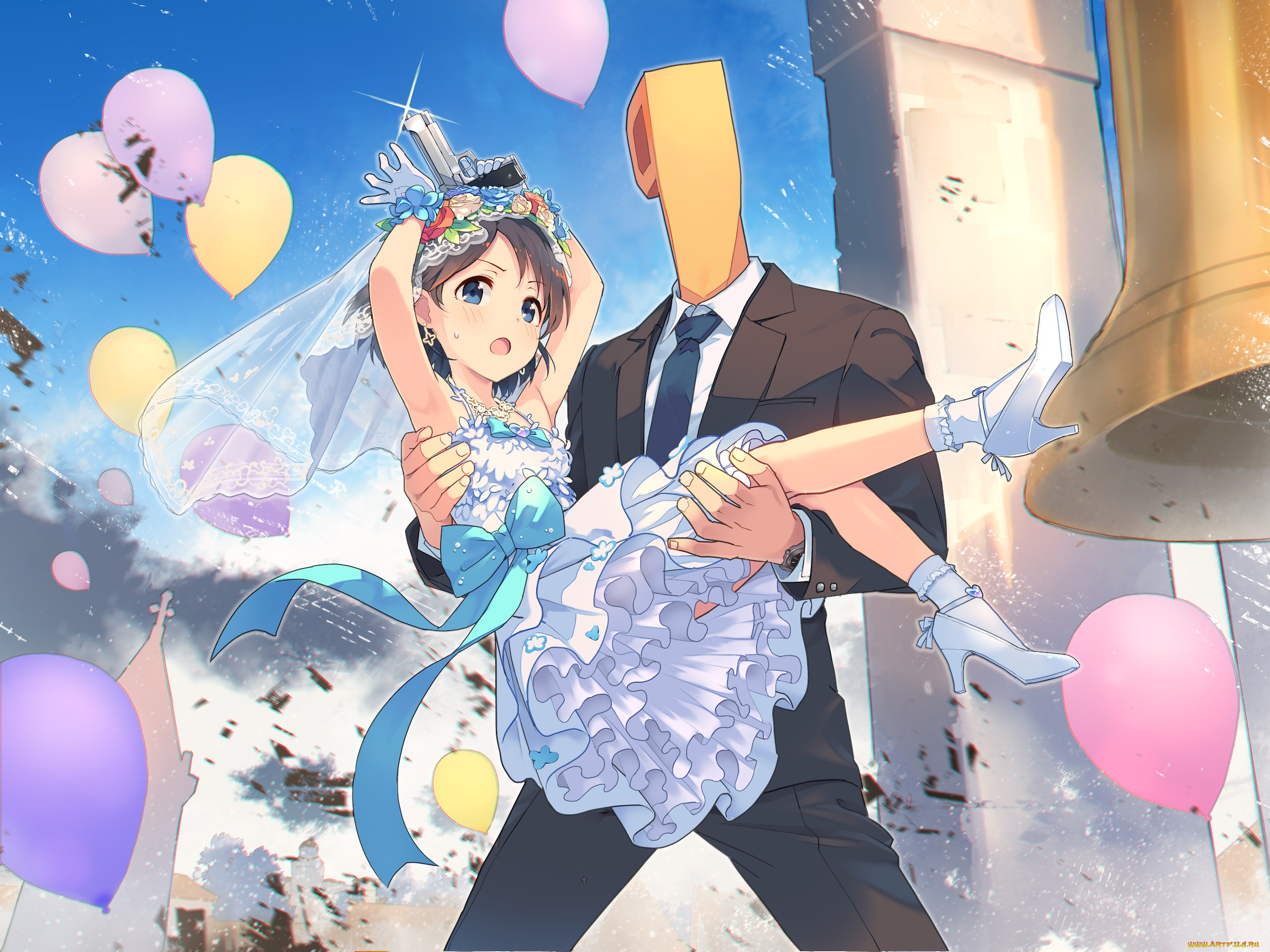 аниме, idolm@ster, девушка, взгляд, фон