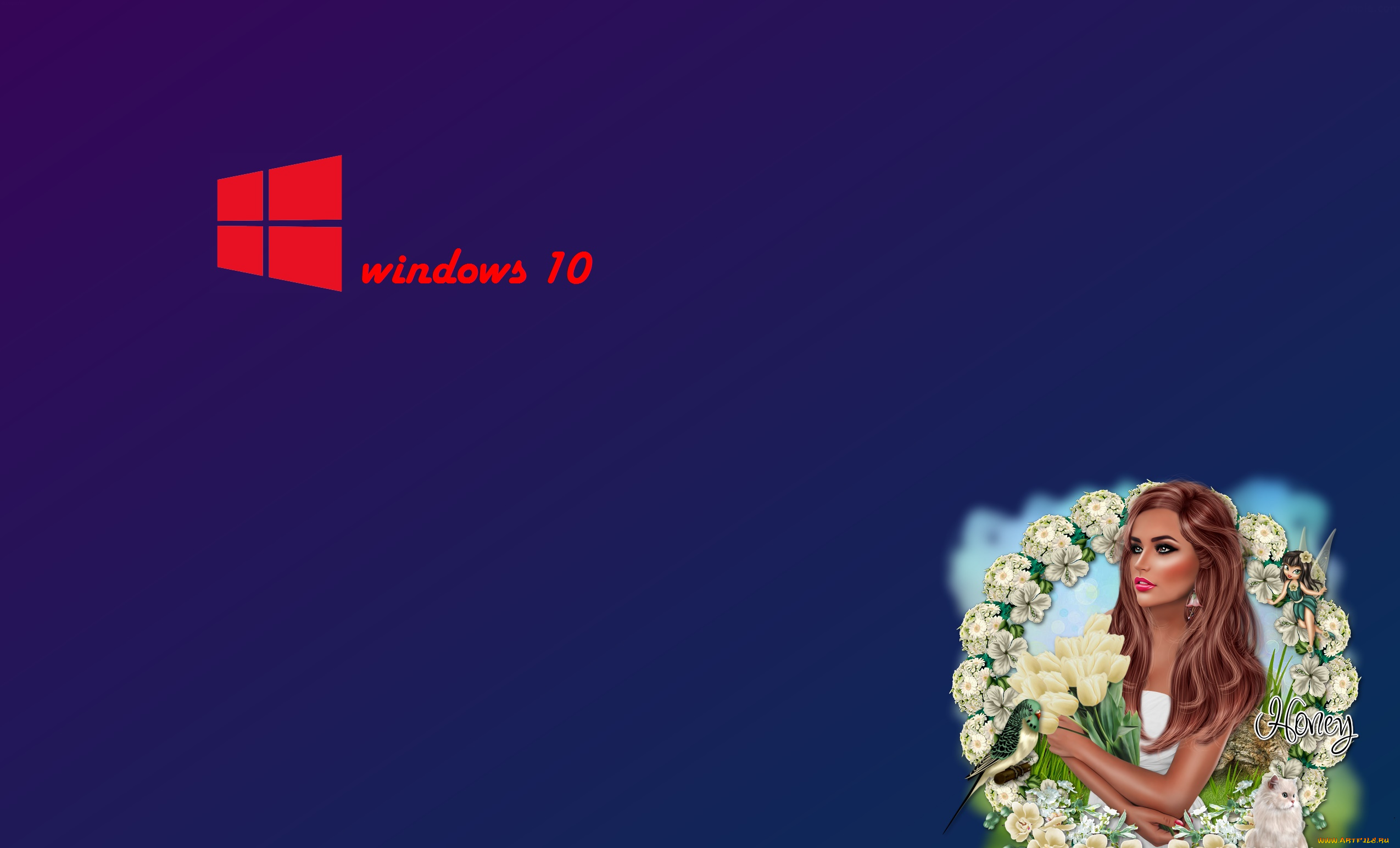 компьютеры, windows, , 10, фон, логотип