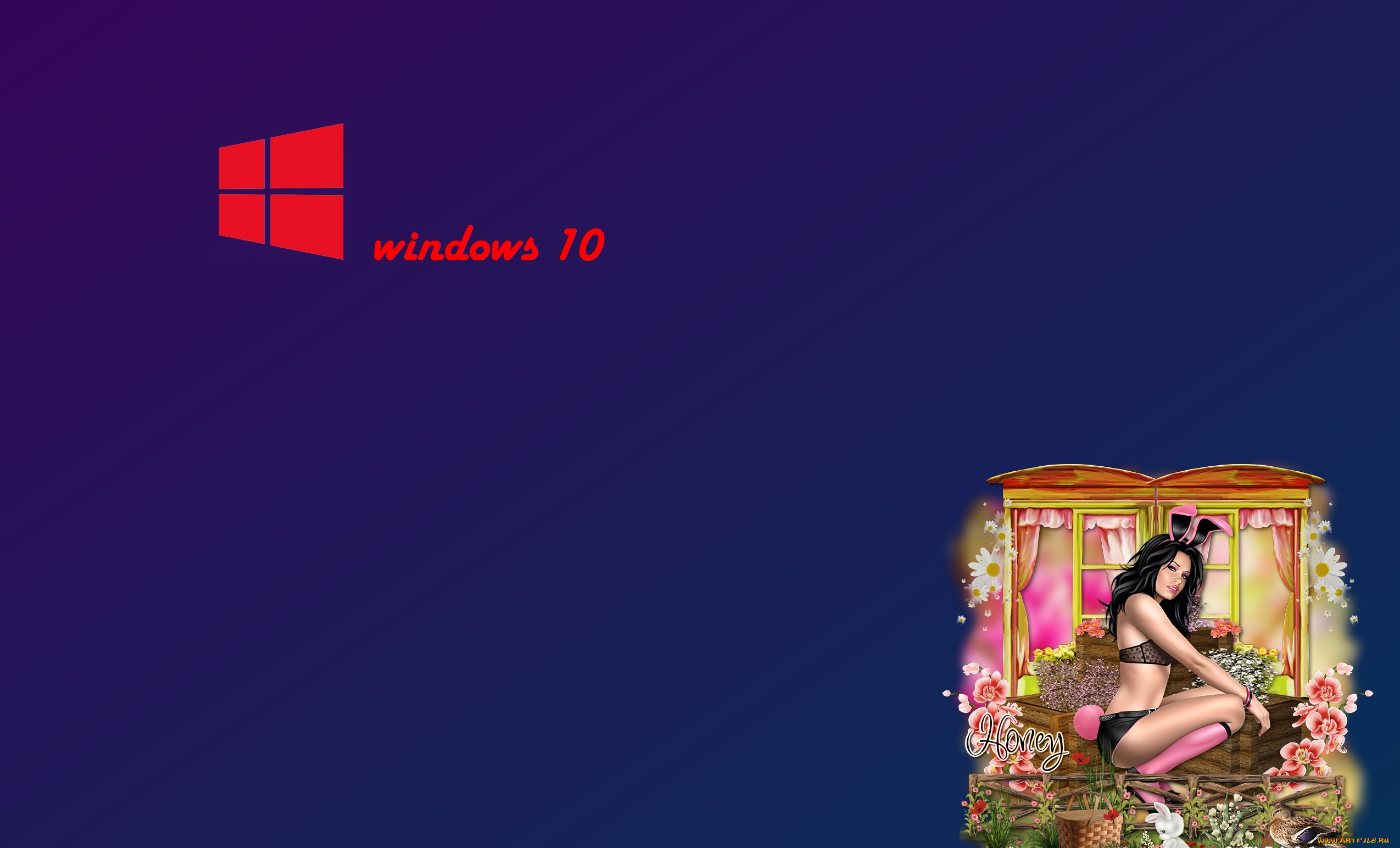 компьютеры, windows, , 10, логотип, фон