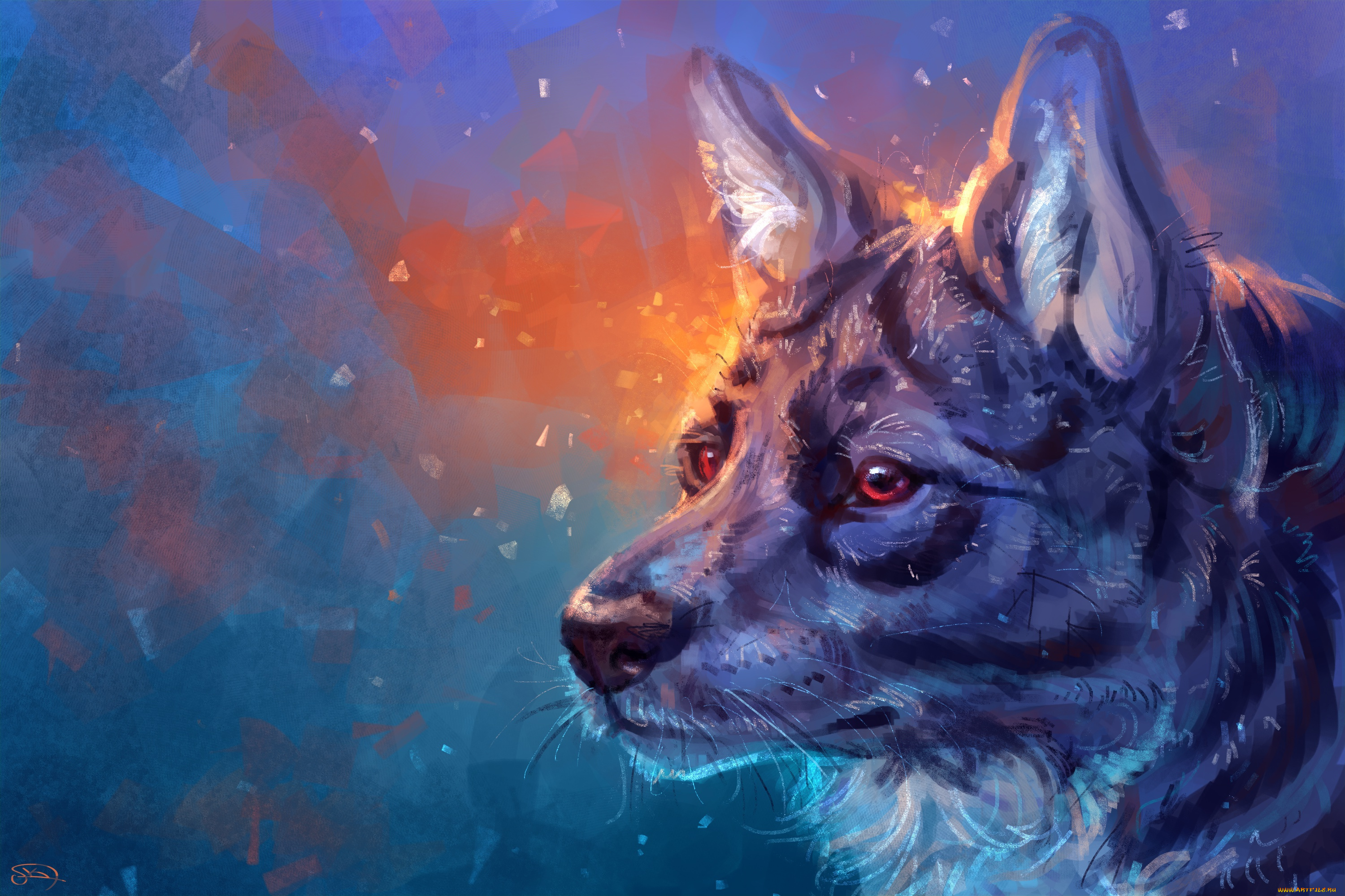 рисованное, животные, , собаки, фон, собака