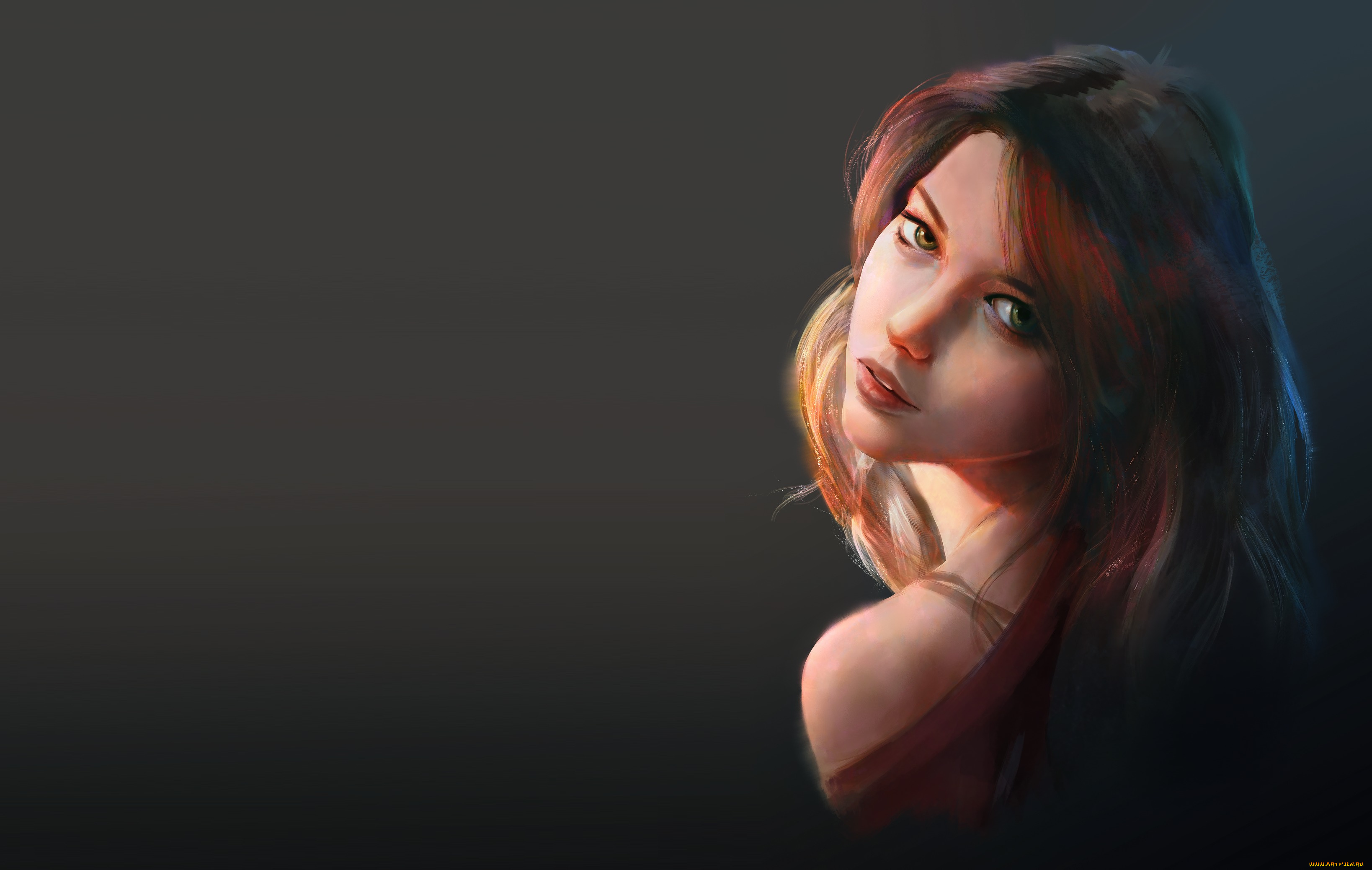 рисованное, люди, арт, девушка, портрет