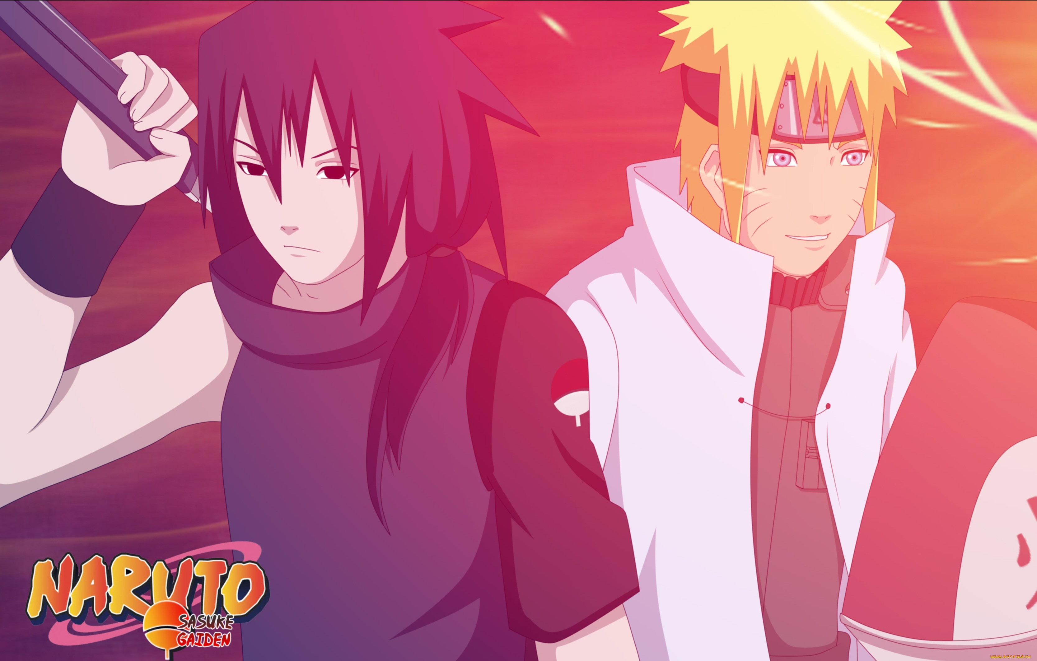 аниме, naruto, учиха, саске, узумаки, наруто, парни, оружие