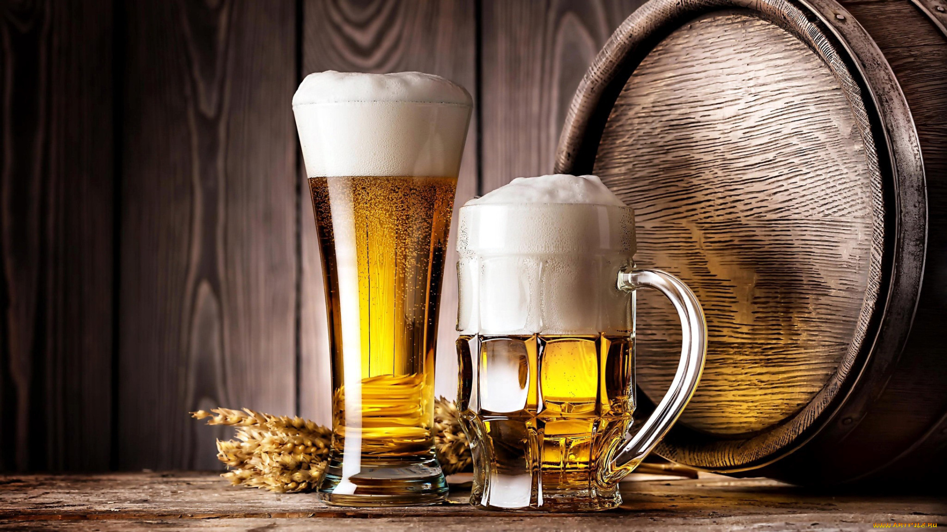 еда, напитки, , пиво, пиво, бочонок, пена, бокалы