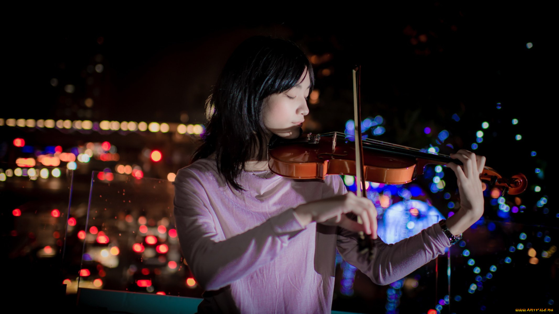 музыка, -другое, скрипка, девушка