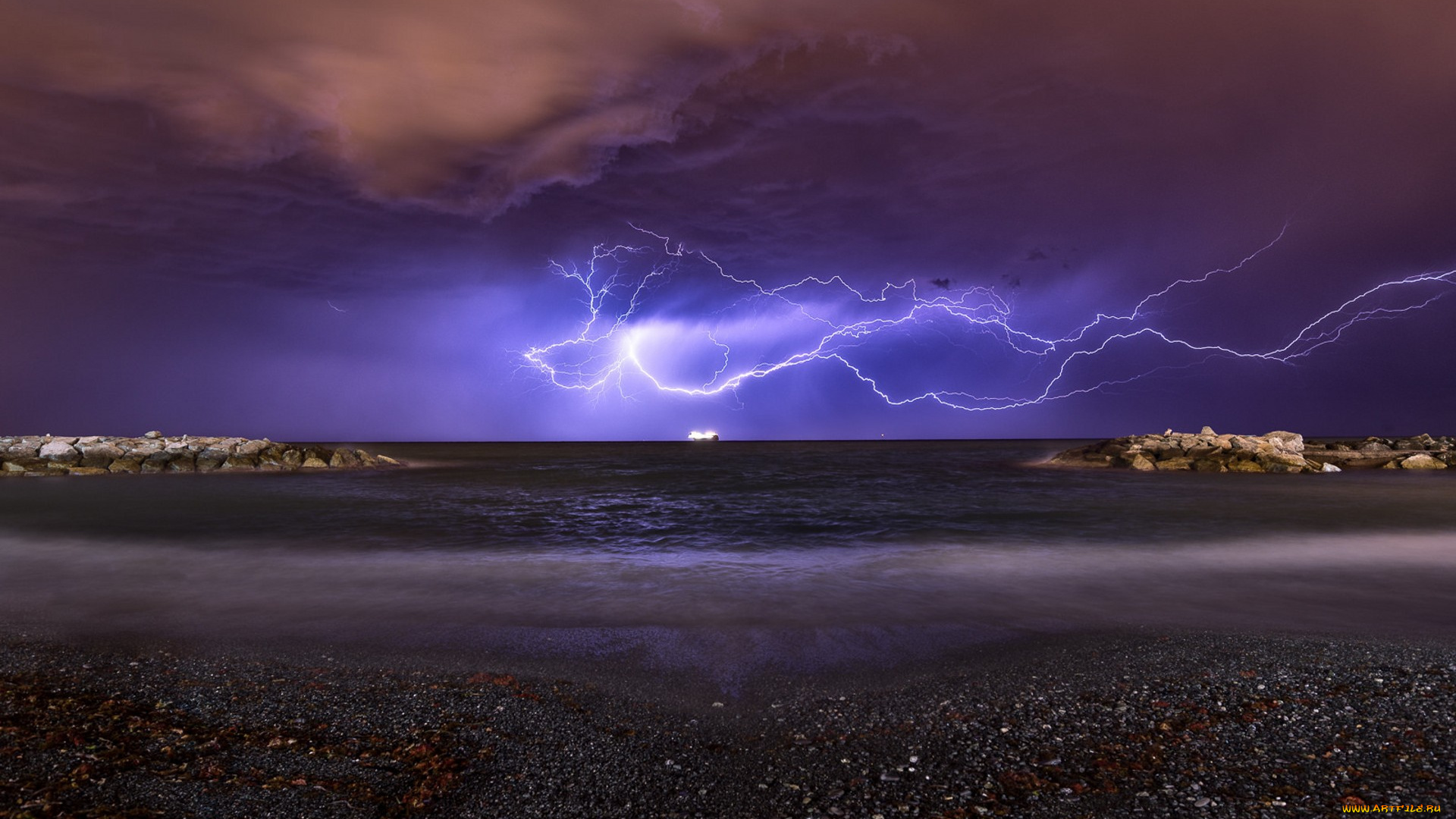 природа, молния, , гроза, простор