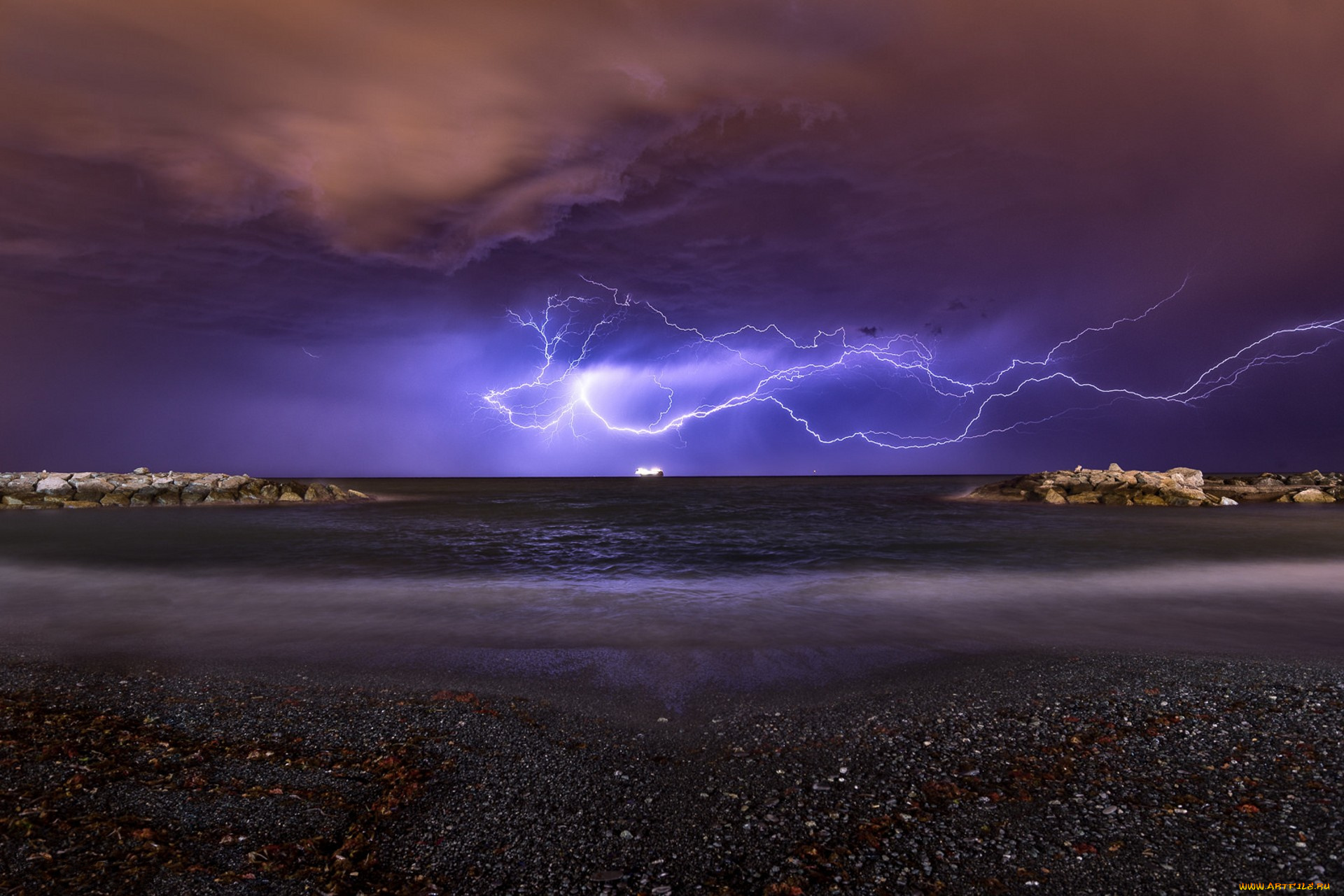 природа, молния, , гроза, простор