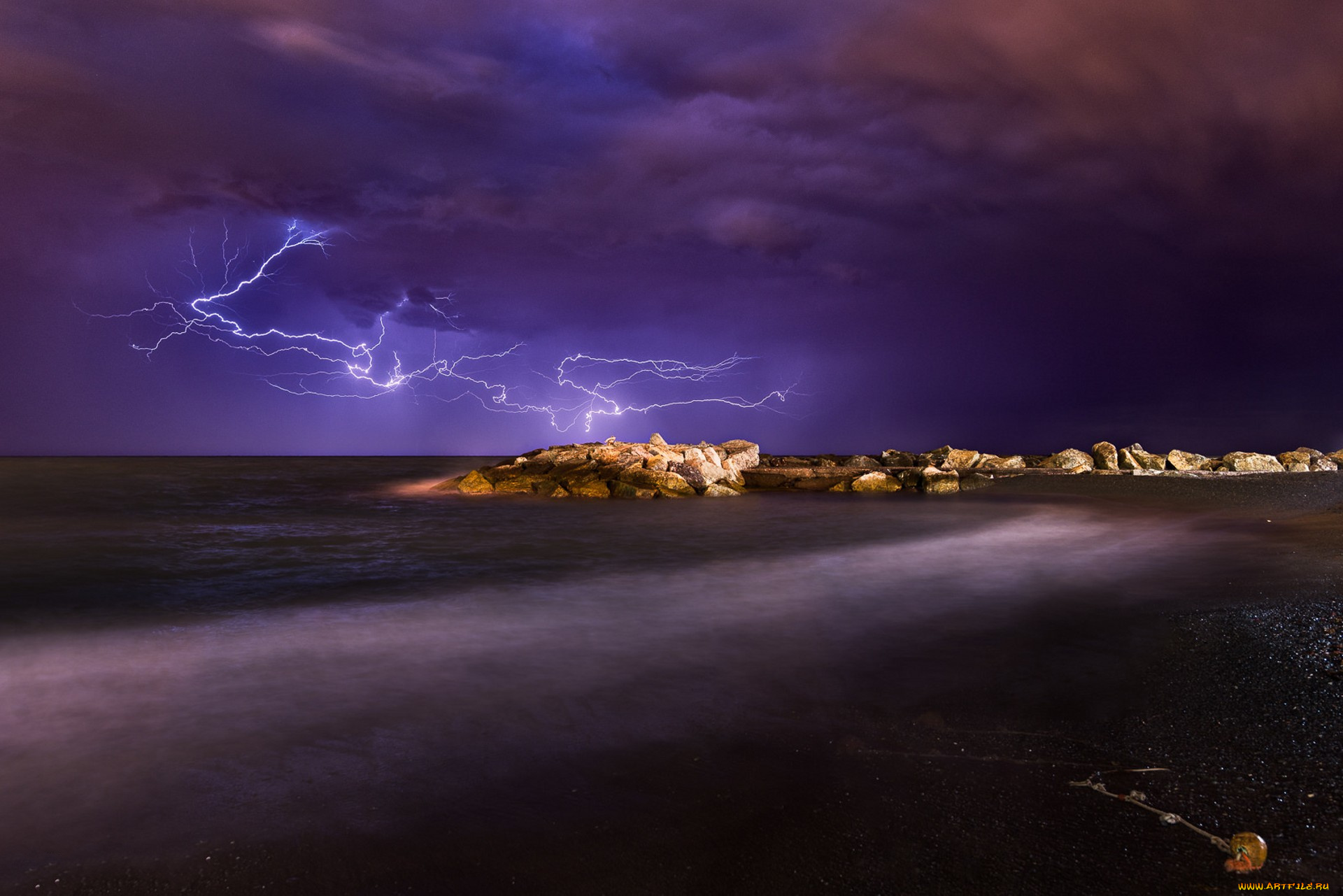 природа, молния, , гроза, простор