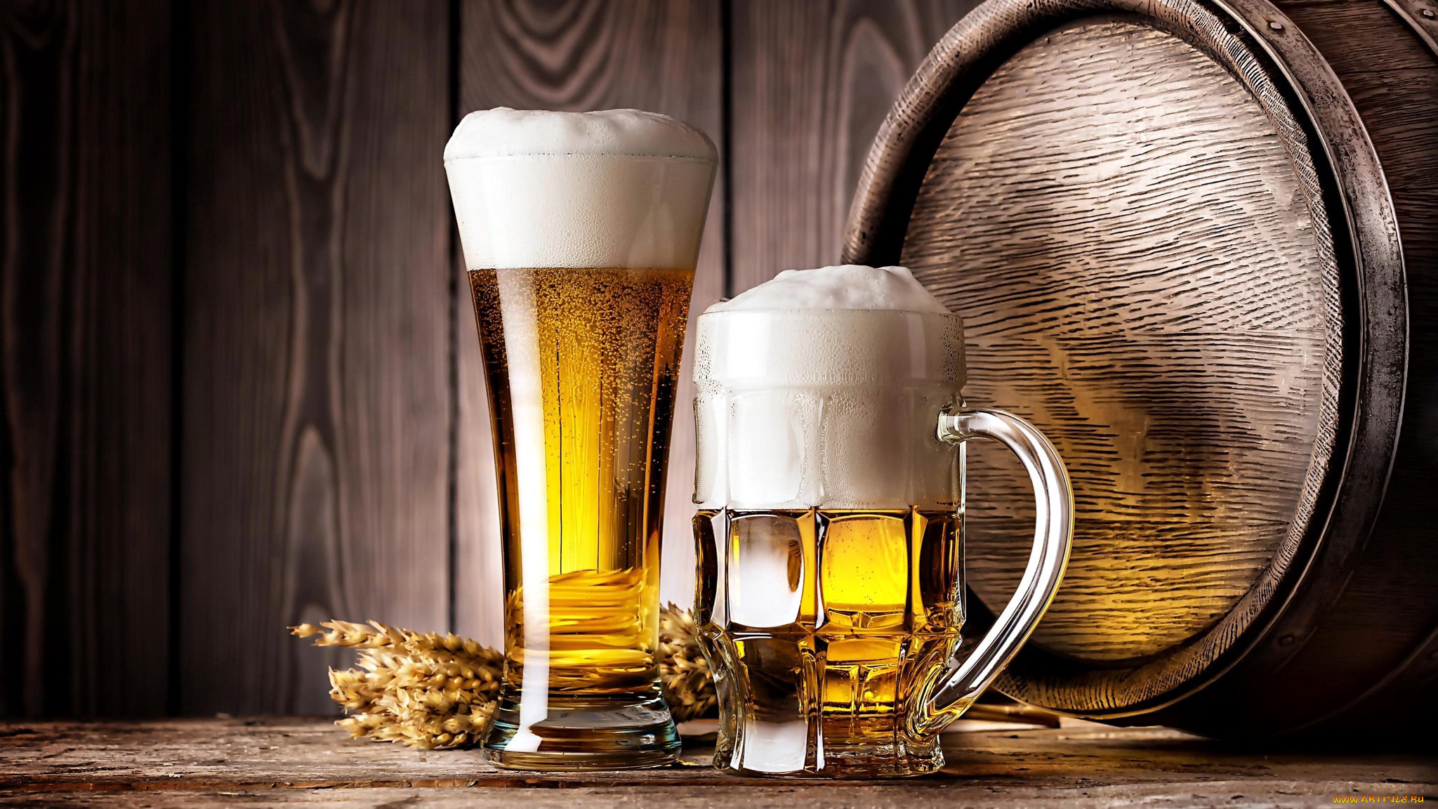еда, напитки, , пиво, пиво, бочонок, пена, бокалы
