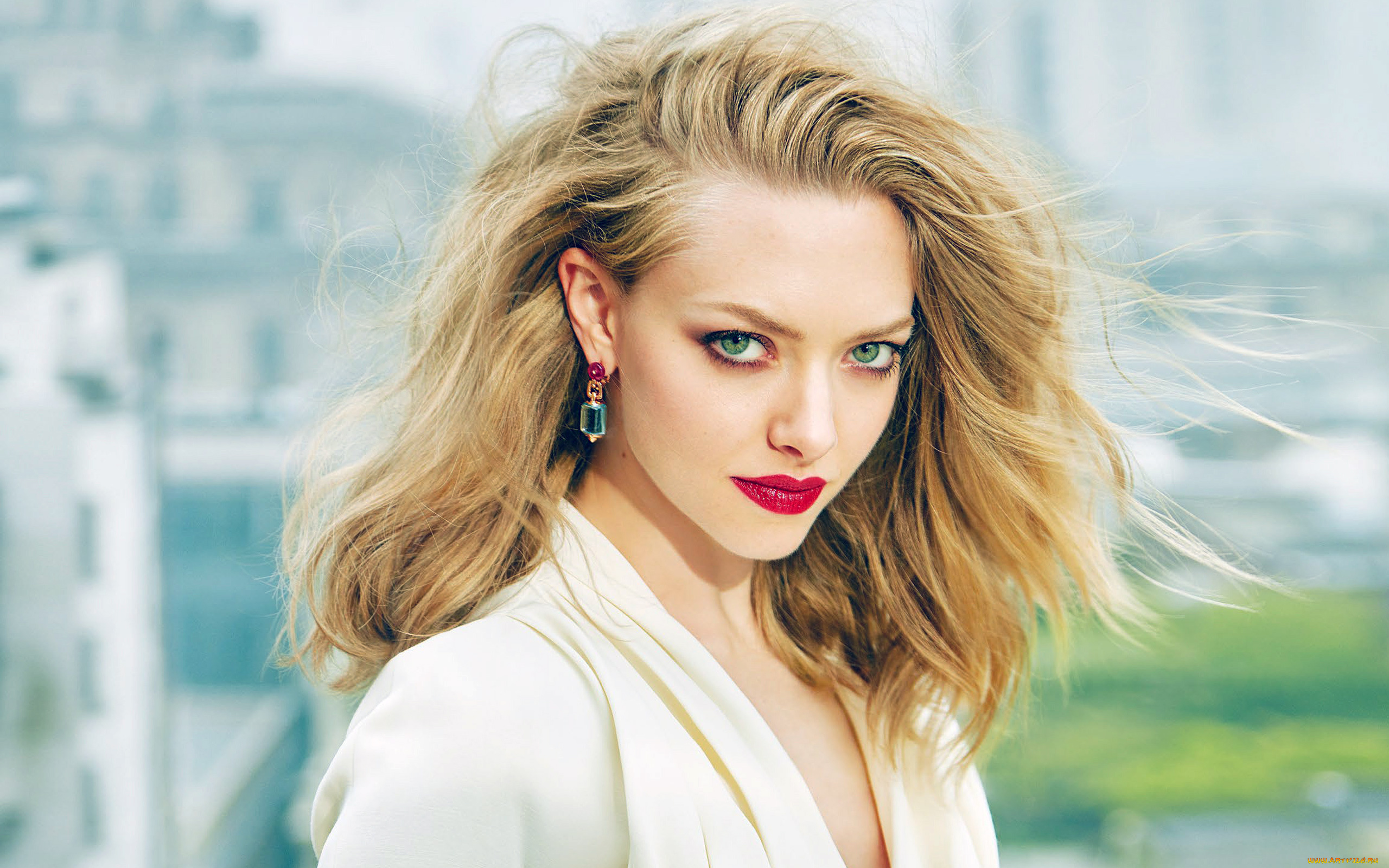 девушки, amanda, seyfried, лицо, блондинка, взгляд, актриса, серьги