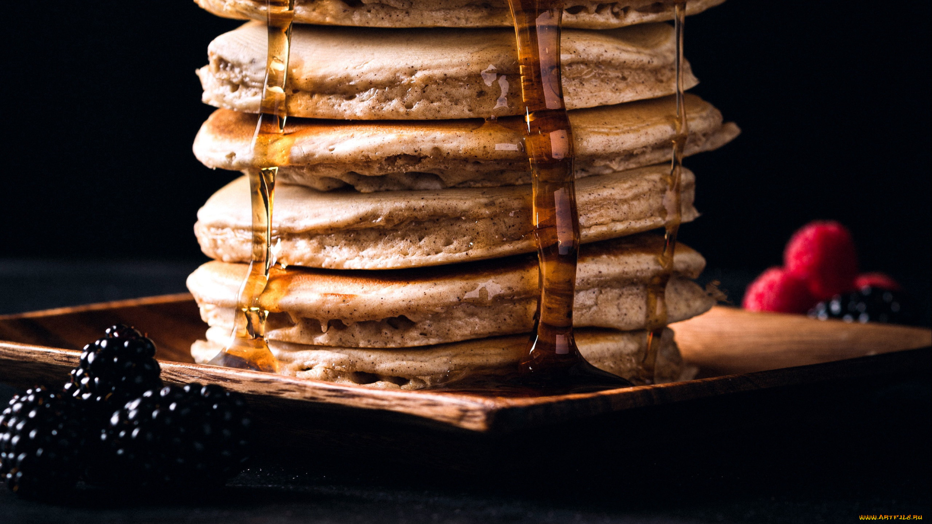 еда, блины, , оладьи, мед