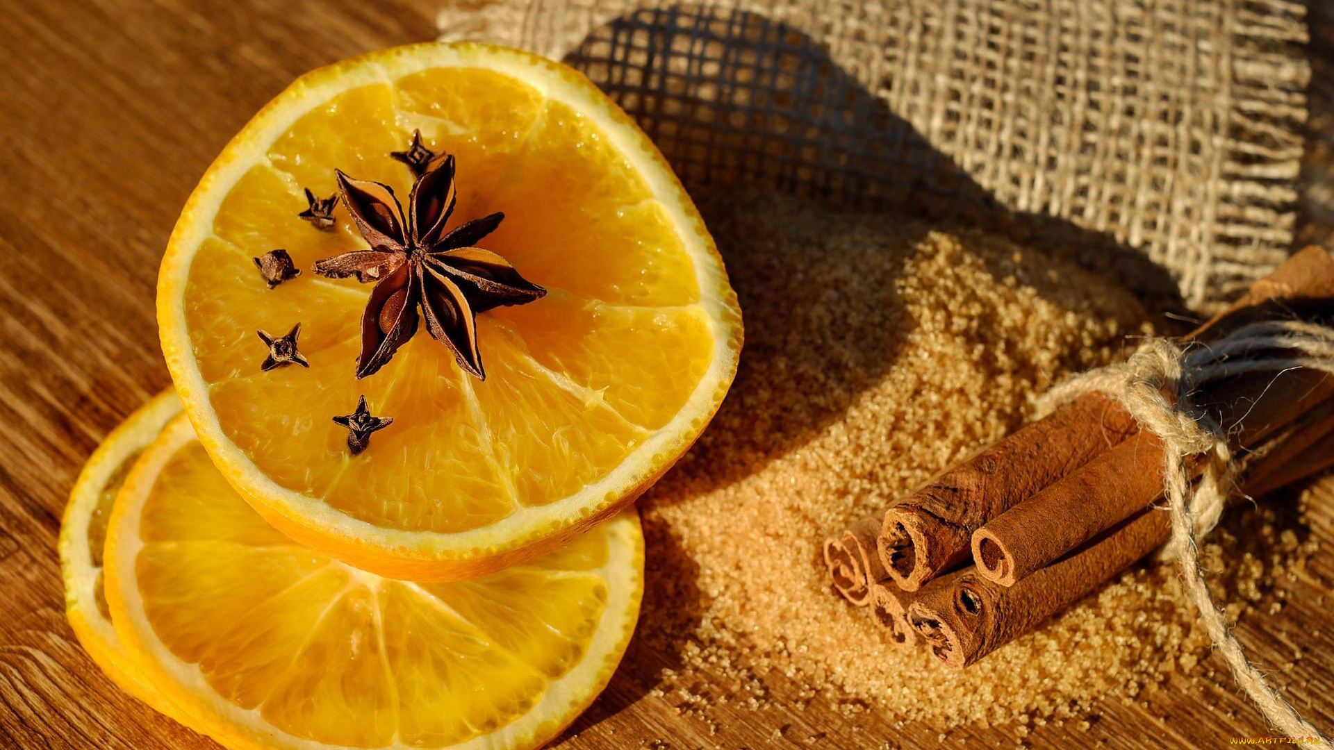 еда, цитрусы, корица, анис, апельсин