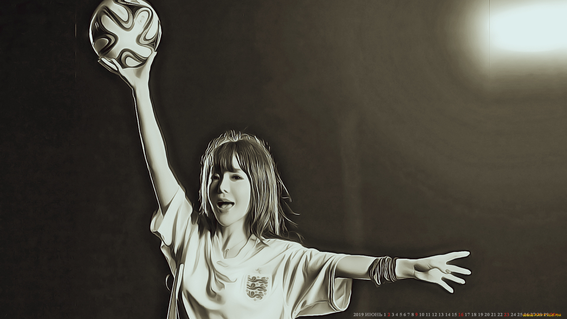 календари, компьютерный, дизайн, женщина, мяч, девушка, азиатка, 2019, calendar