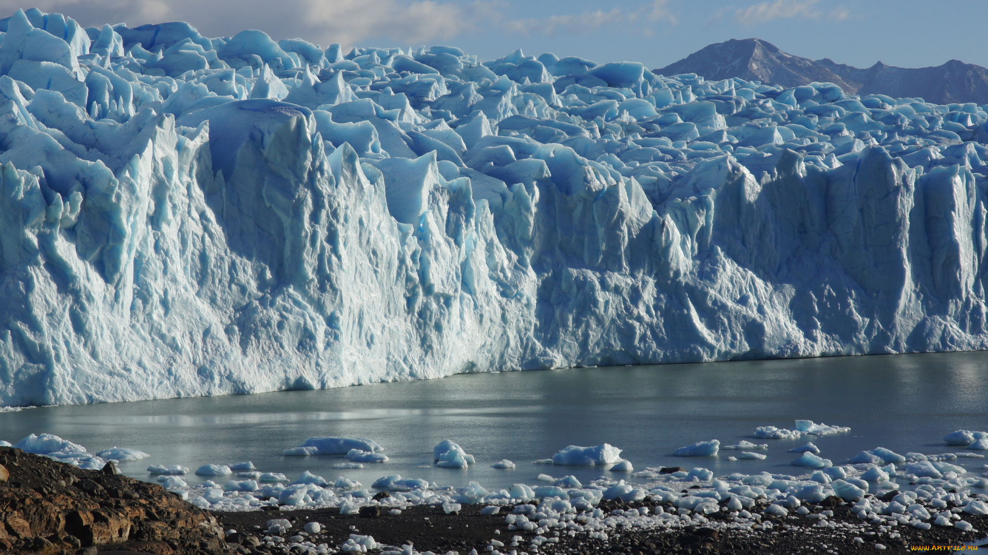 природа, айсберги, и, ледники, ледник