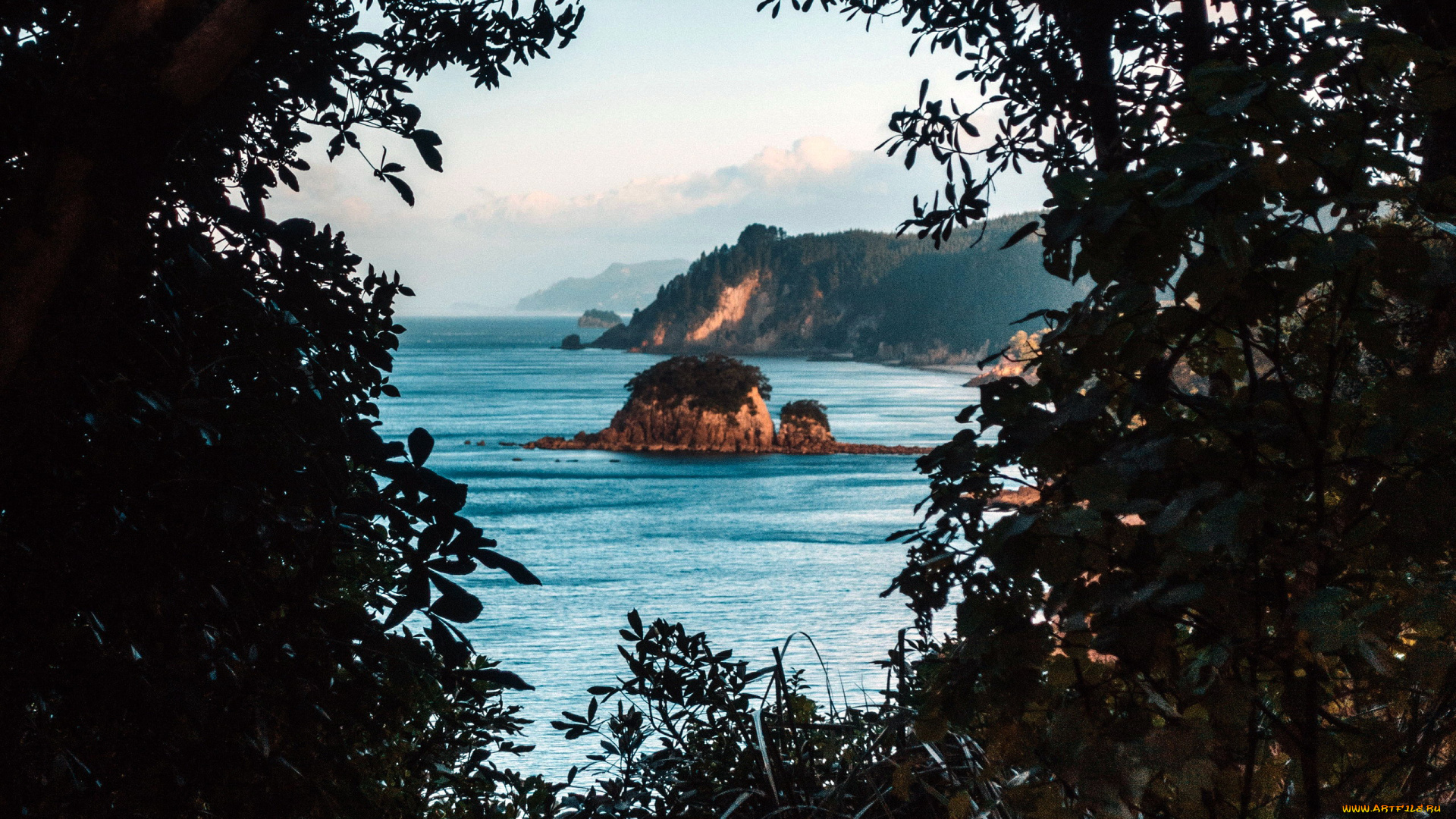 природа, побережье, островок