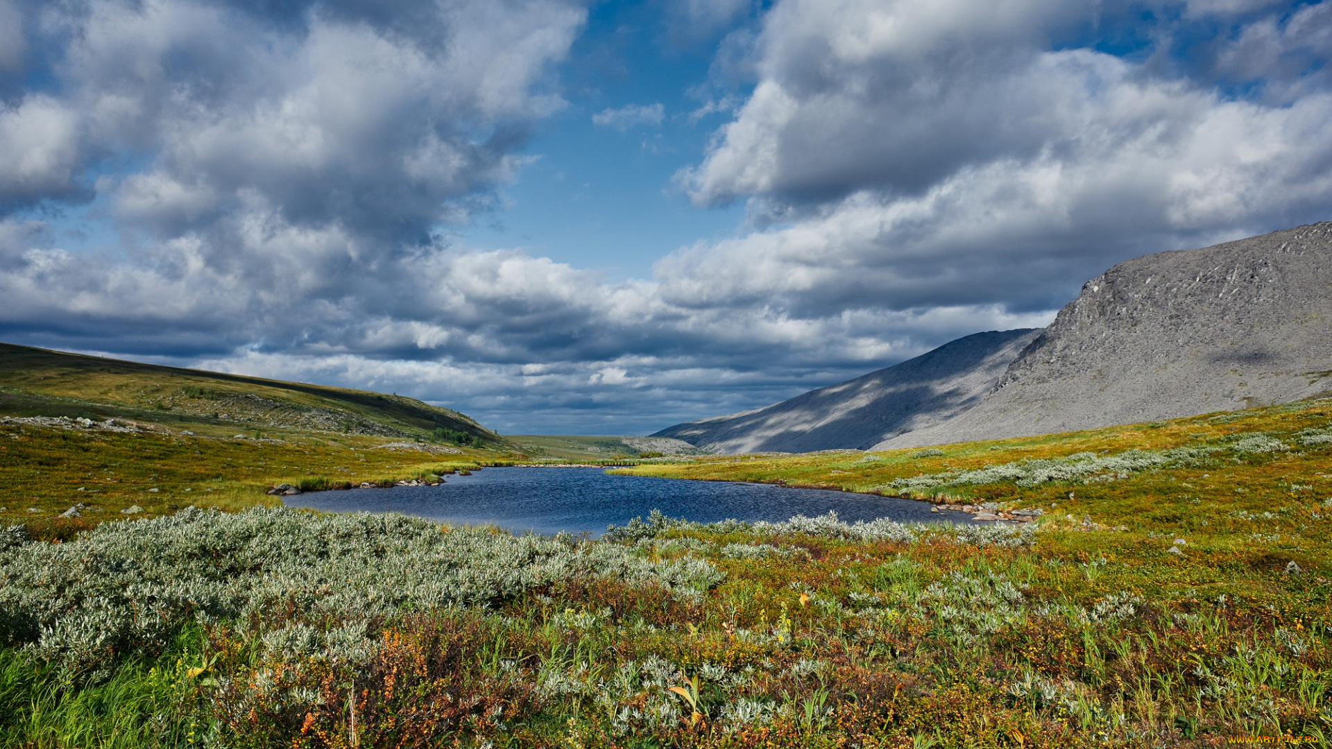 югыд-, ва, природа, пейзажи, облака, небо, озеро, коми, югыд-, ва