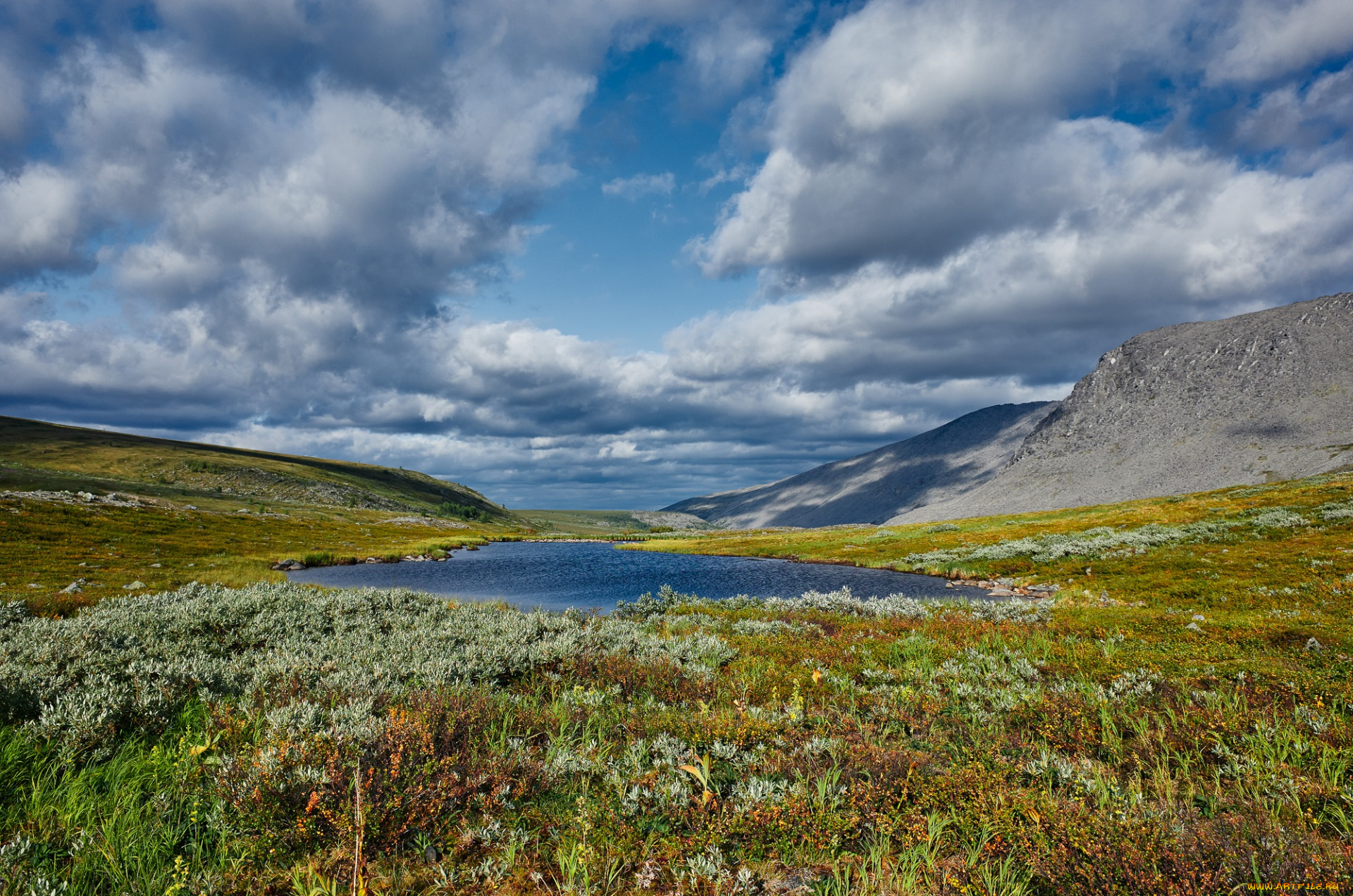 югыд-, ва, природа, пейзажи, облака, небо, озеро, коми, югыд-, ва