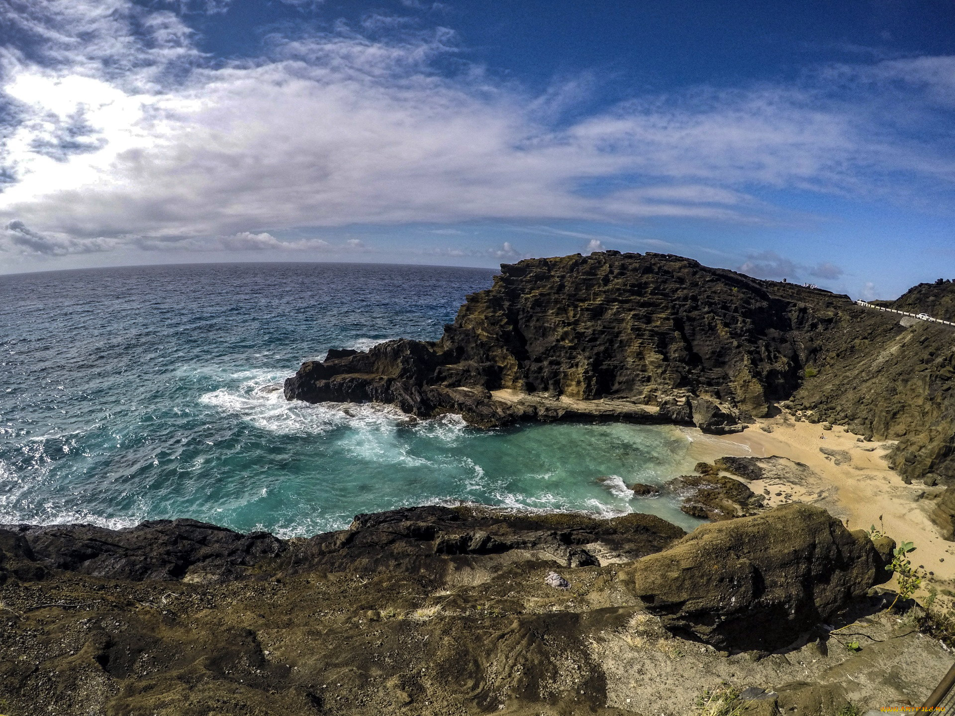 природа, побережье, бухта, скалы, море