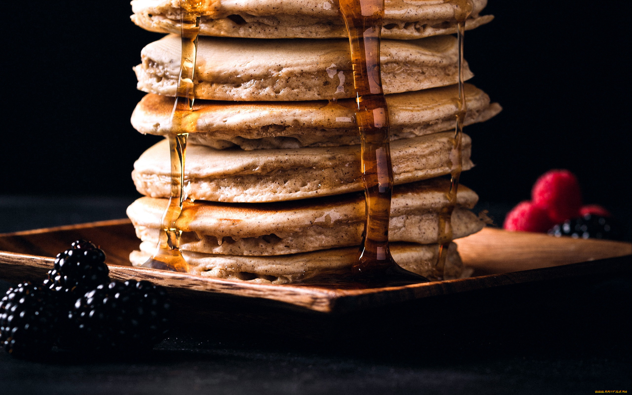 еда, блины, , оладьи, мед