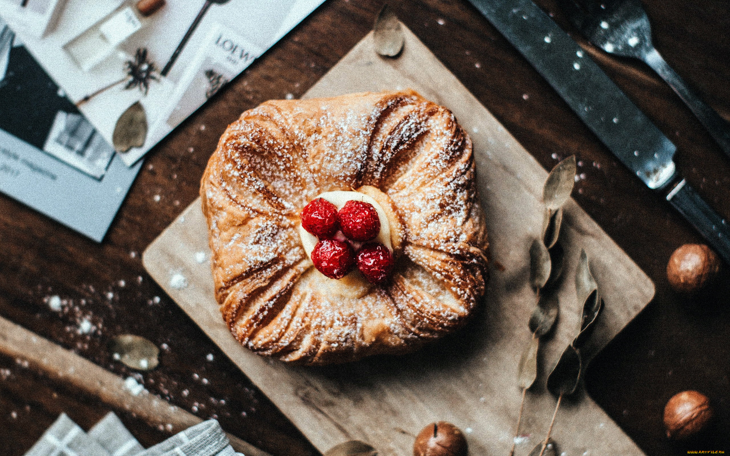 еда, пироги, клубника, пирог