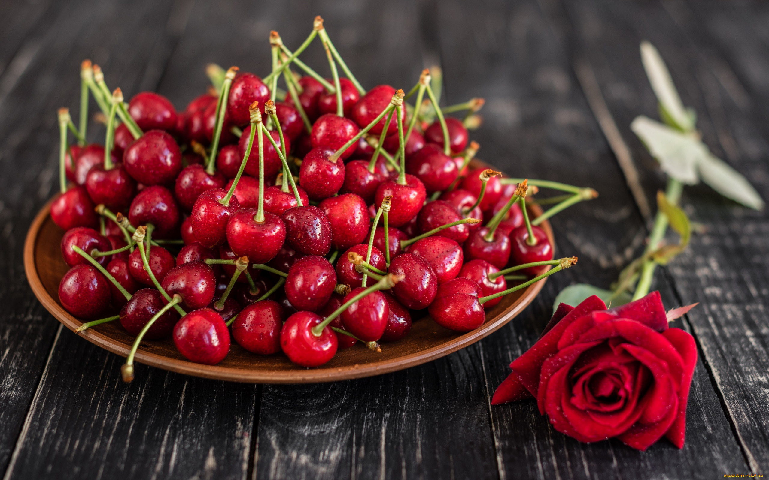 еда, вишня, , черешня, роза, черешня