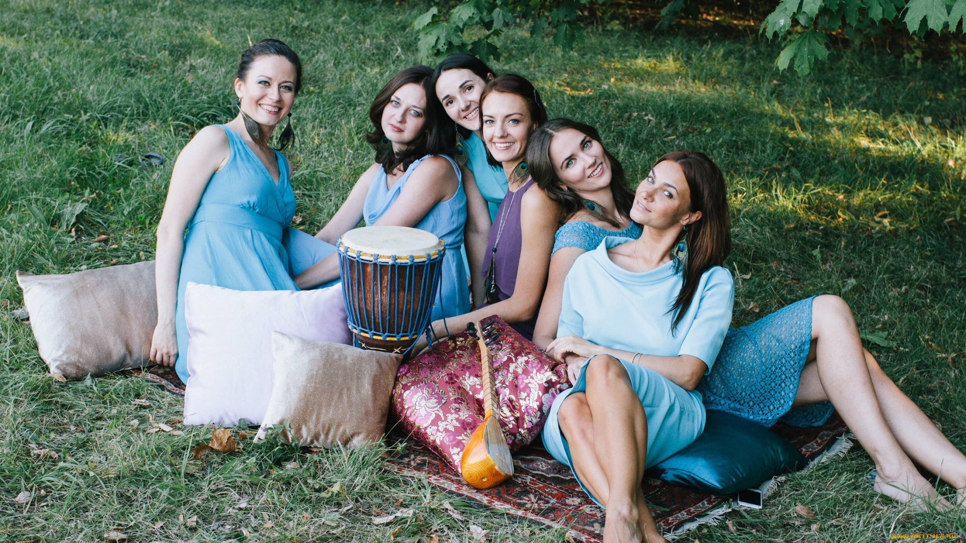 девушки, -, группа, девушек, подруги, девишник, позы, улыбки