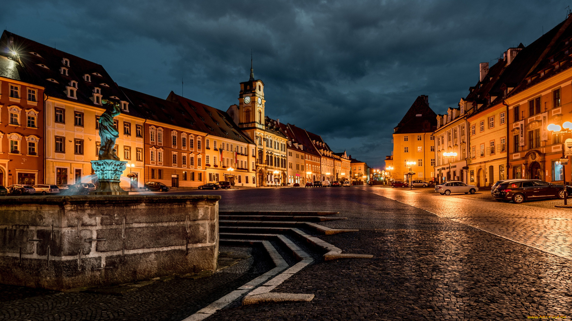 карловы, вары, чехия, города, -, огни, ночного, города, карловы, вары